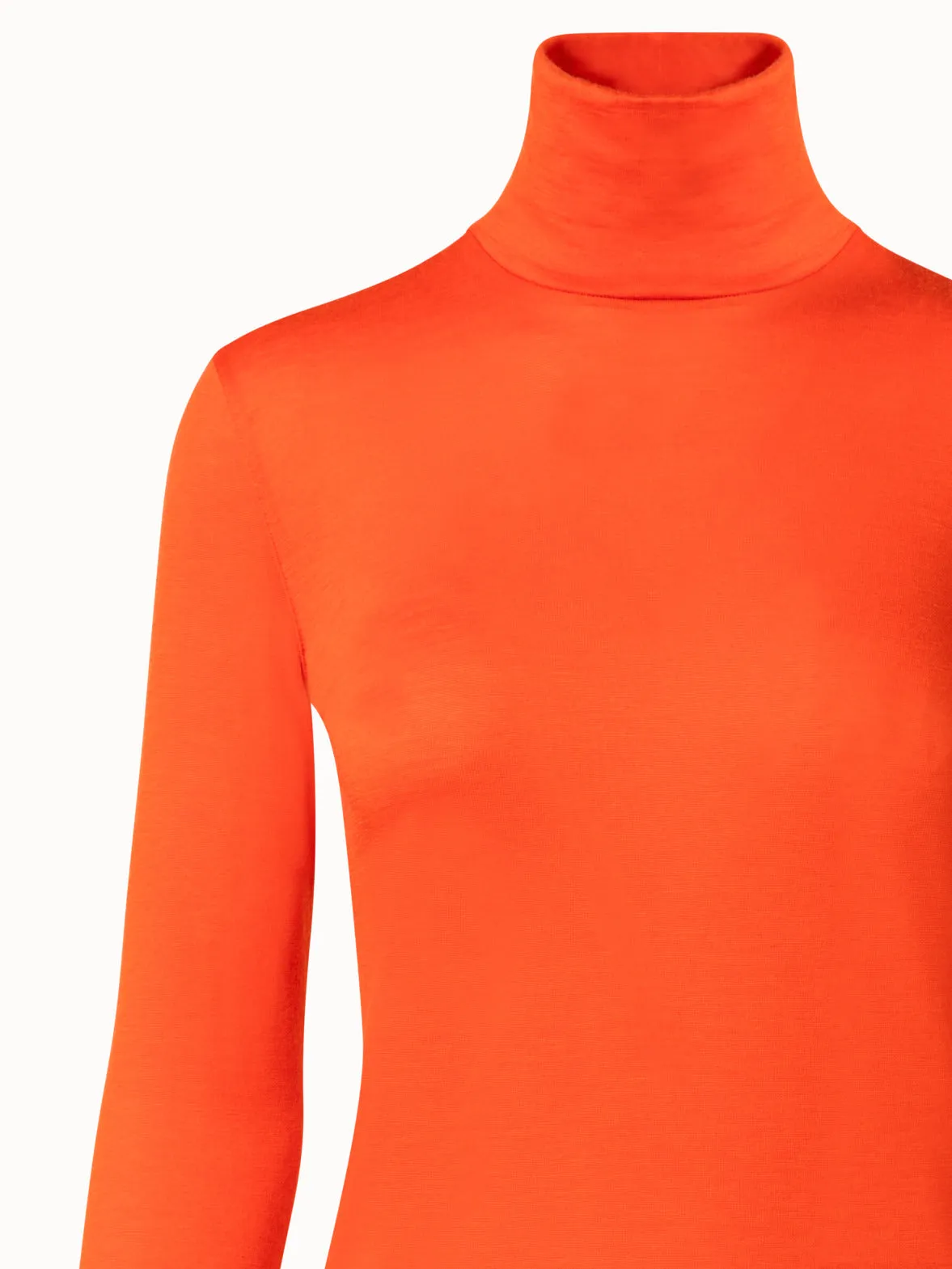 Cashmere Silk Jersey Mock Neck Pullover