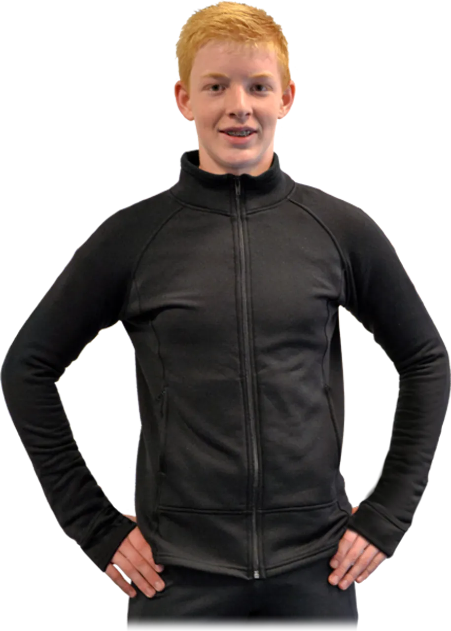 Chloe Noel Unisex Fleece Jackets w Zipper Pockets & Thumb Holes (Black) JT88U(BB)