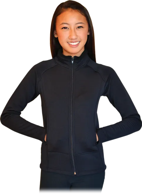 Chloe Noel Unisex Fleece Jackets w Zipper Pockets & Thumb Holes (Black) JT88U(BB)