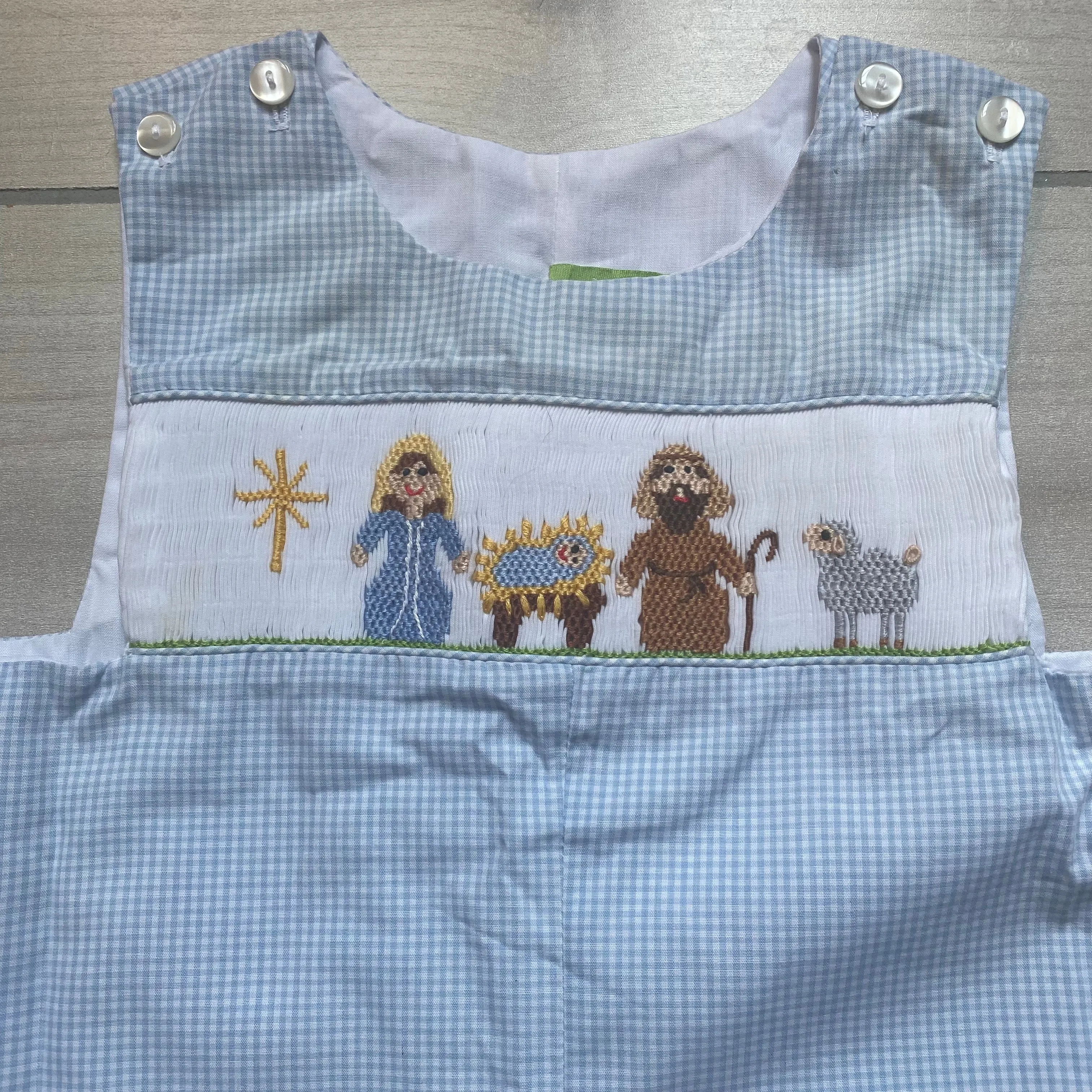 Classic Whimsy Nativity Smocked Romper
