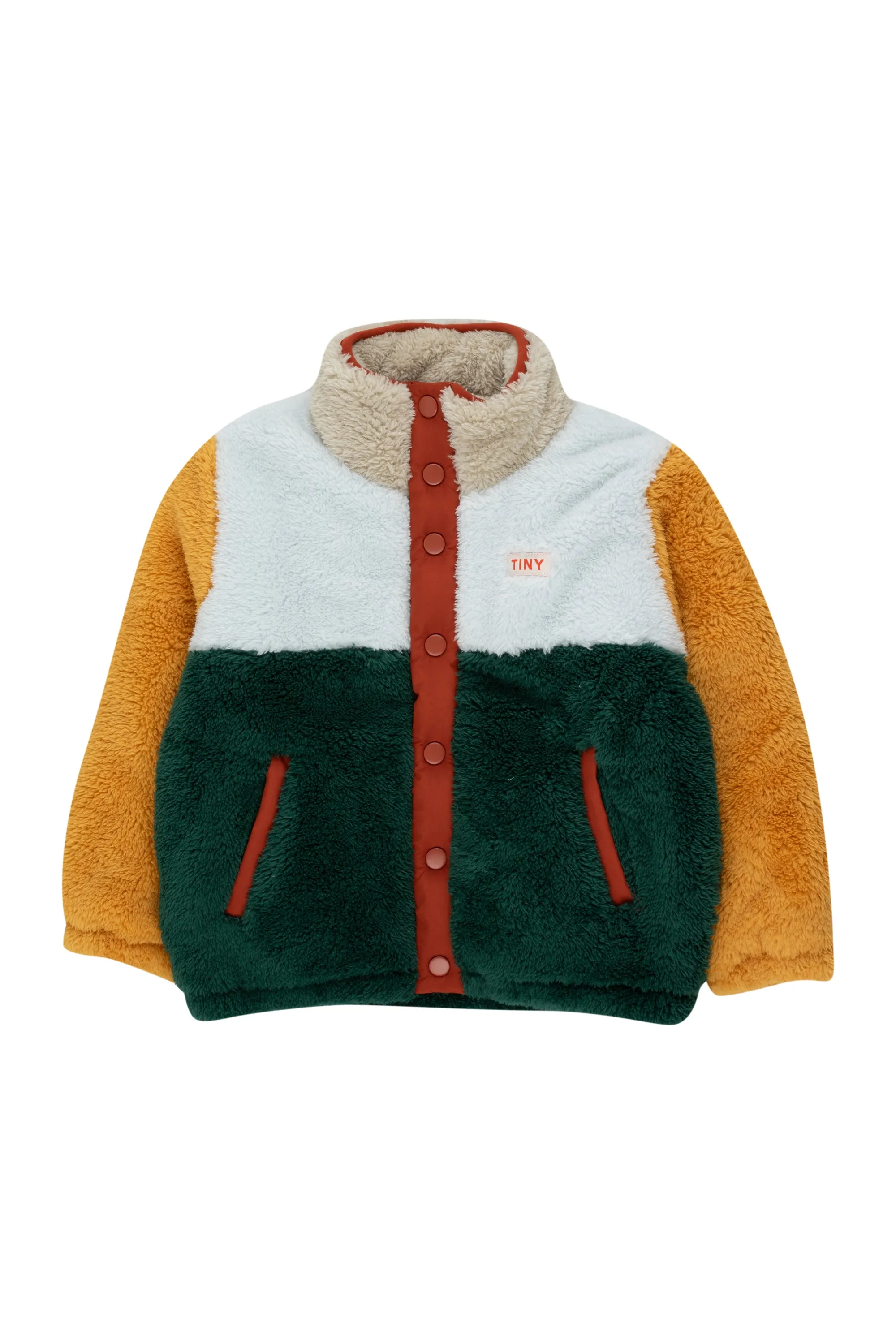 Color Block Polar Sherpa Jacket - Grey