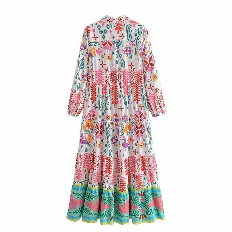Cotton Long Sleve Autumn Winter Boho Dress
