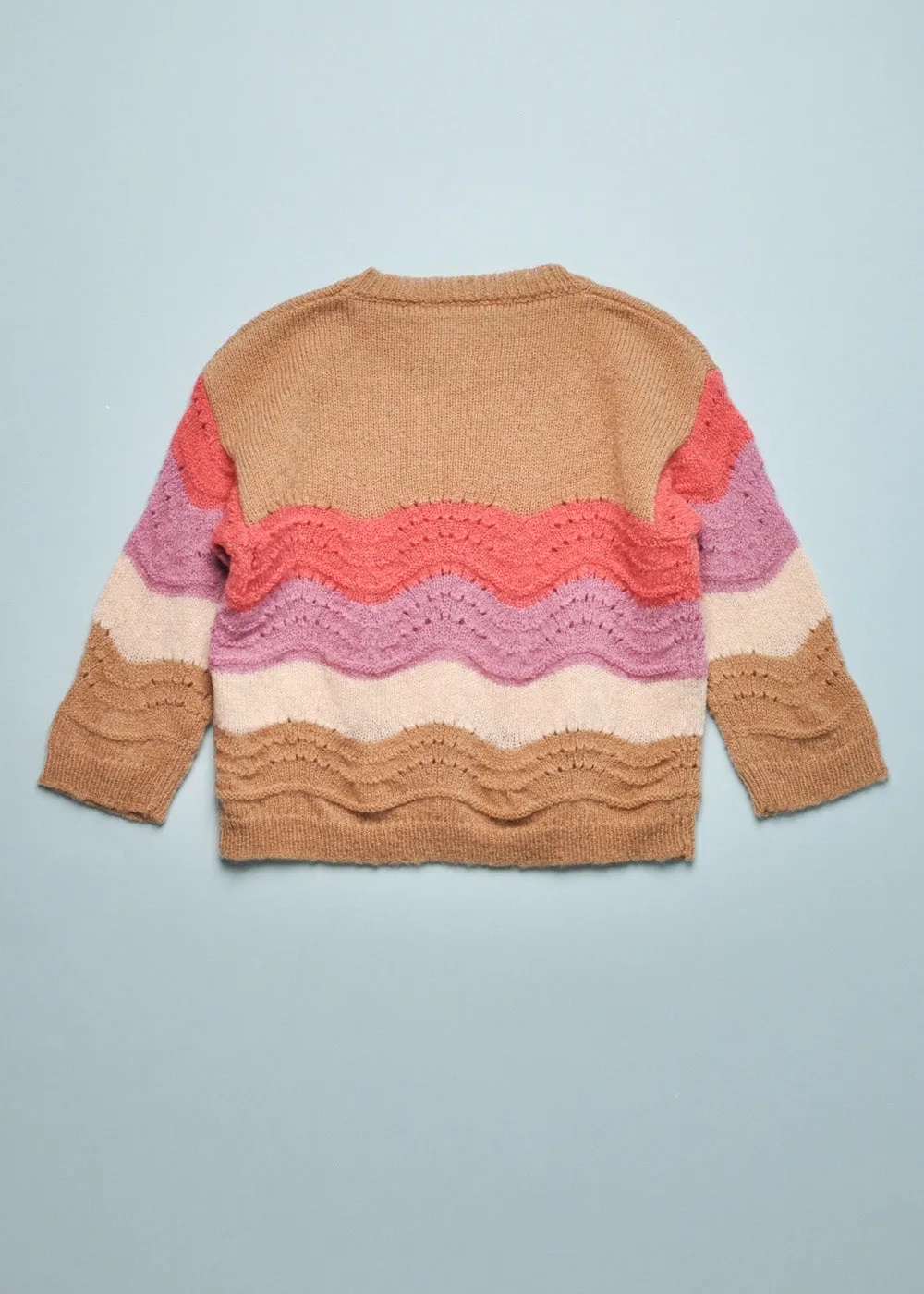 CROCHET SWEATER - CAPPUCCINO/MAUVE