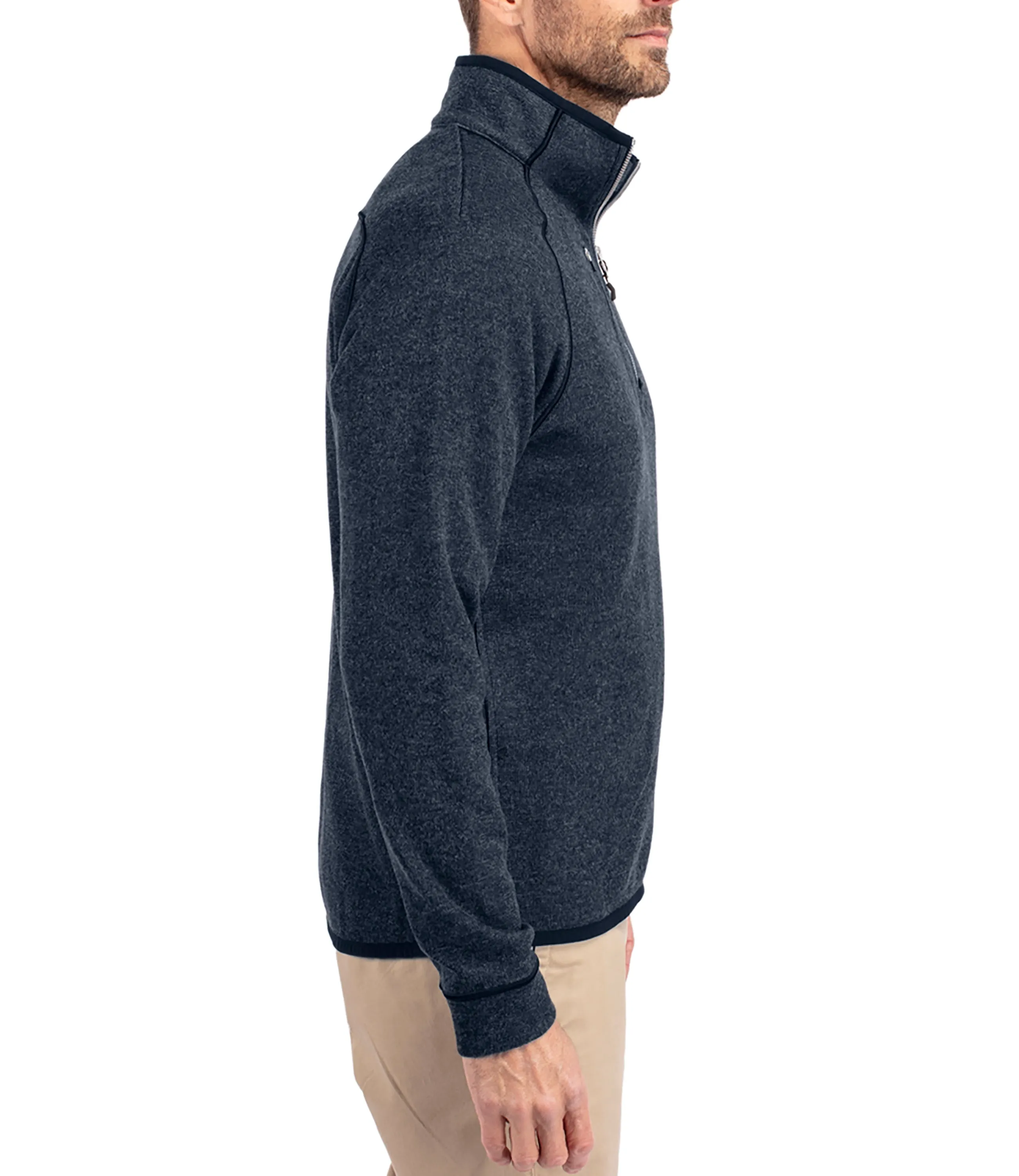Cutter & Buck Mainsail Sweater-Knit Mens Half Zip Pullover Jacket
