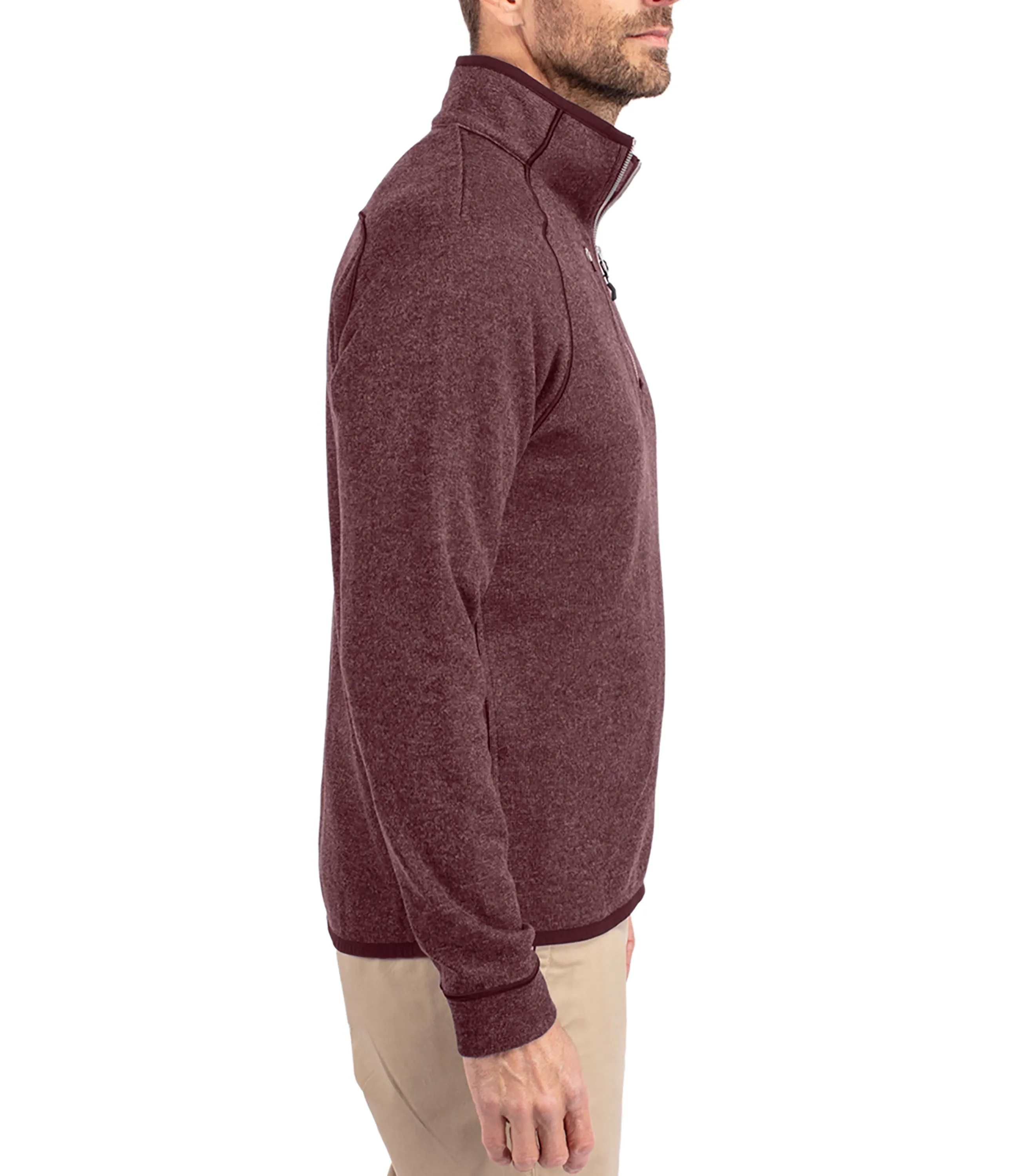 Cutter & Buck Mainsail Sweater-Knit Mens Half Zip Pullover Jacket