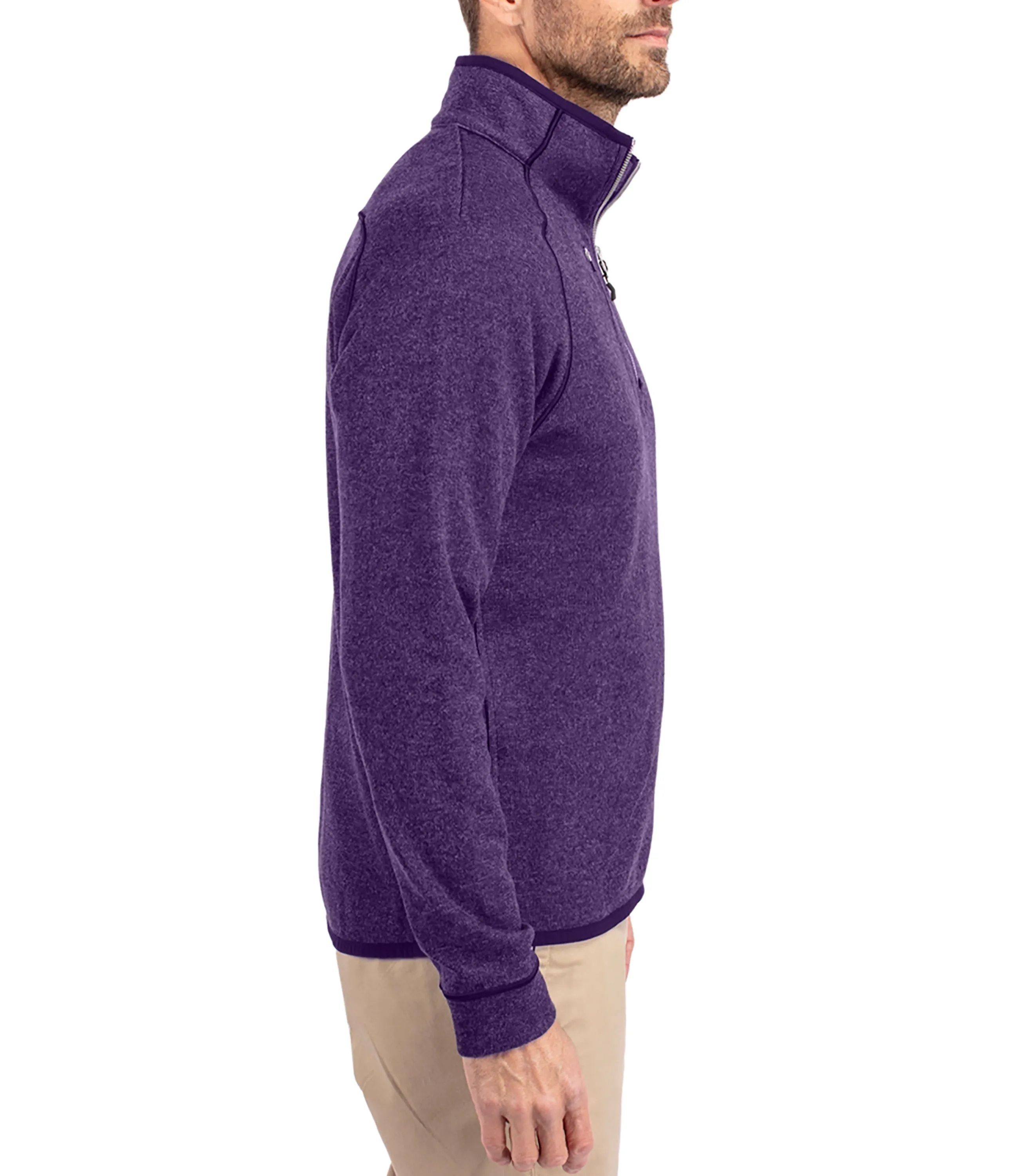 Cutter & Buck Mainsail Sweater-Knit Mens Half Zip Pullover Jacket