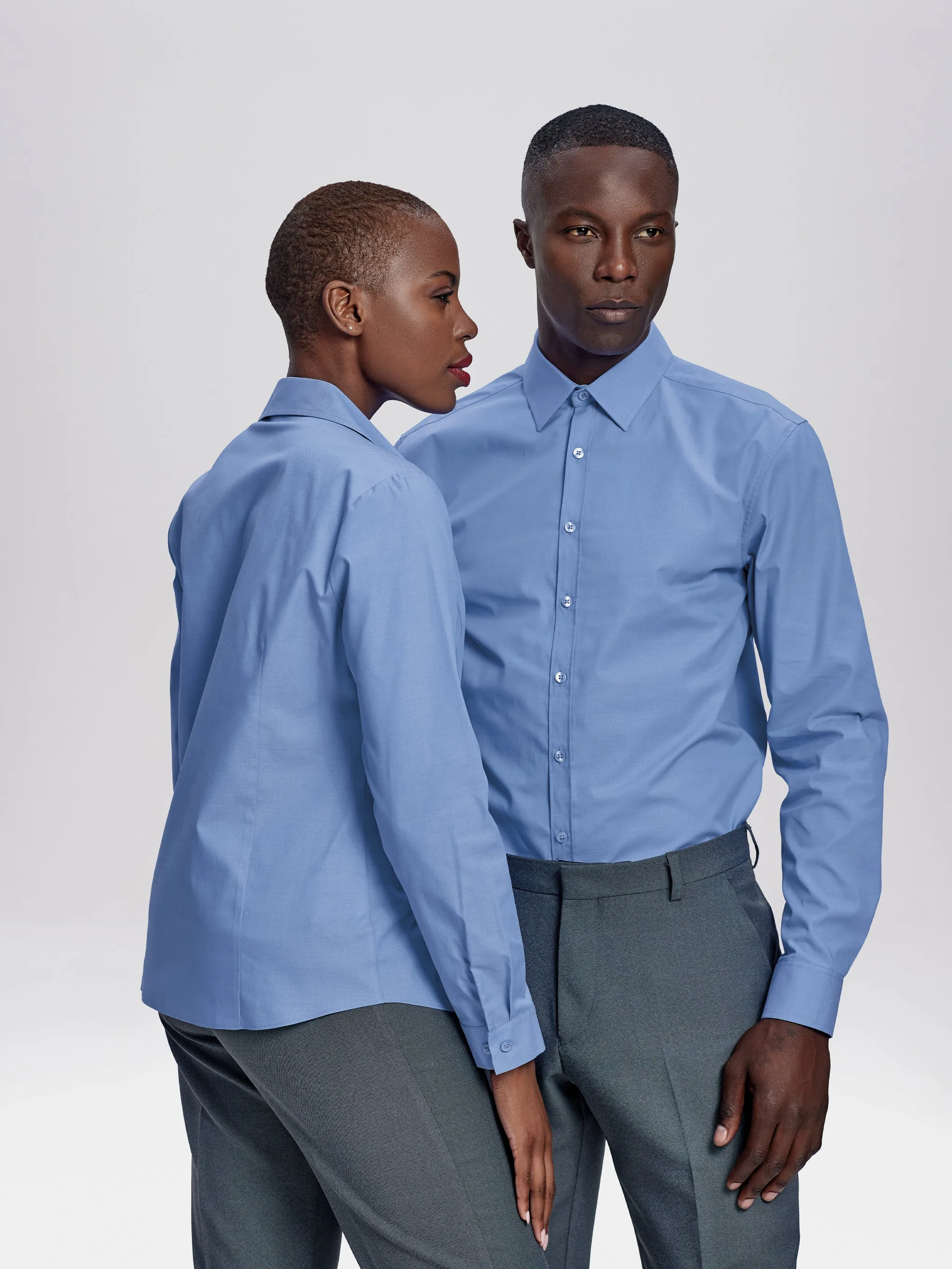 Dean regular fit cotton shirt - light blue
