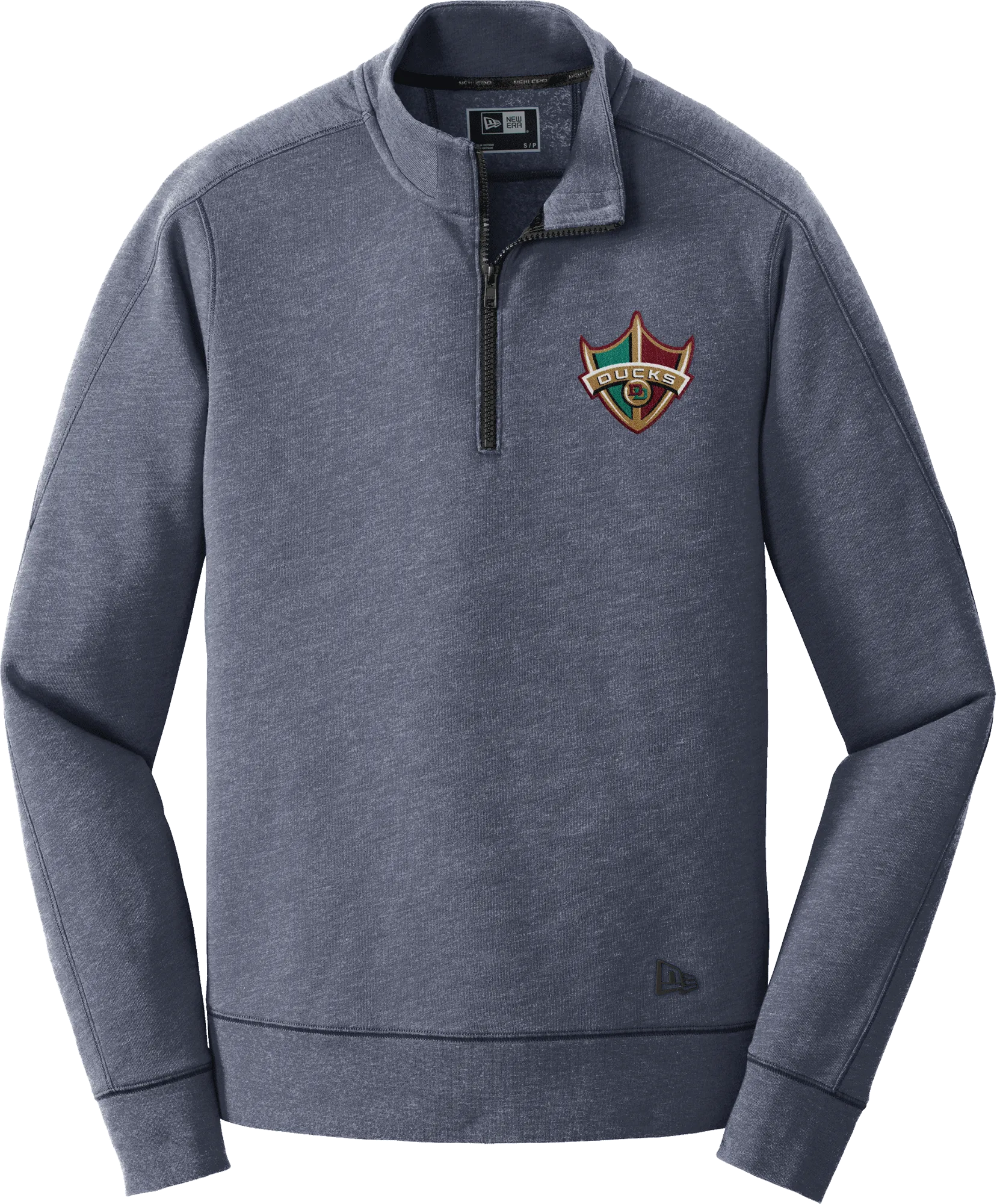 Delaware Ducks New Era Tri-Blend Fleece 1/4-Zip Pullover