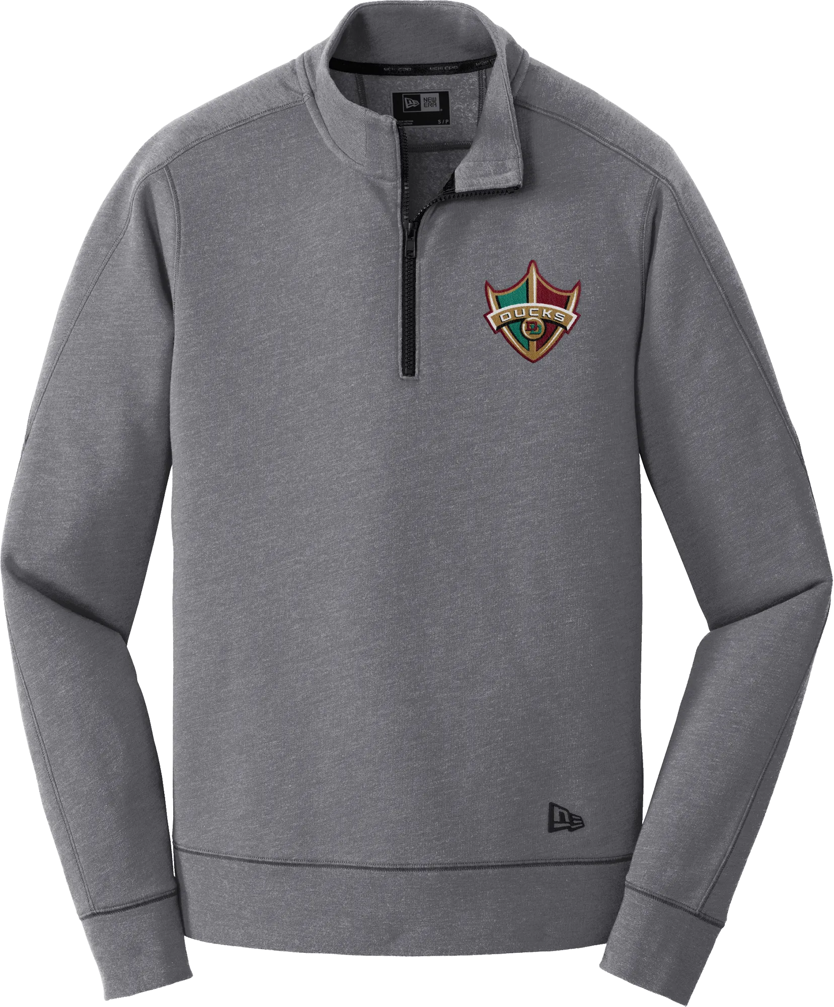 Delaware Ducks New Era Tri-Blend Fleece 1/4-Zip Pullover