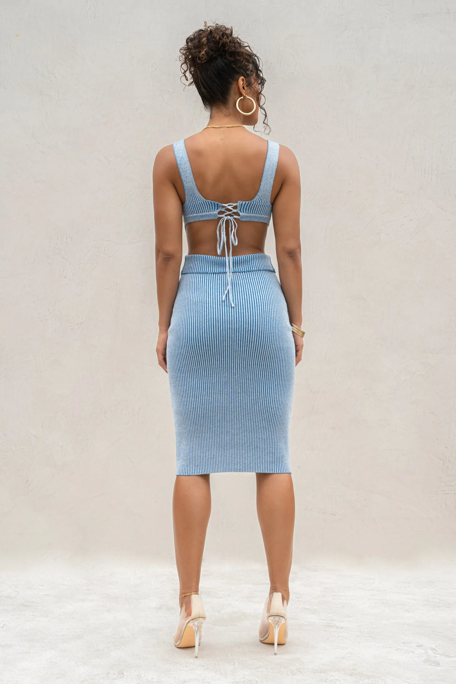 Denim/White Over The Top Skirt