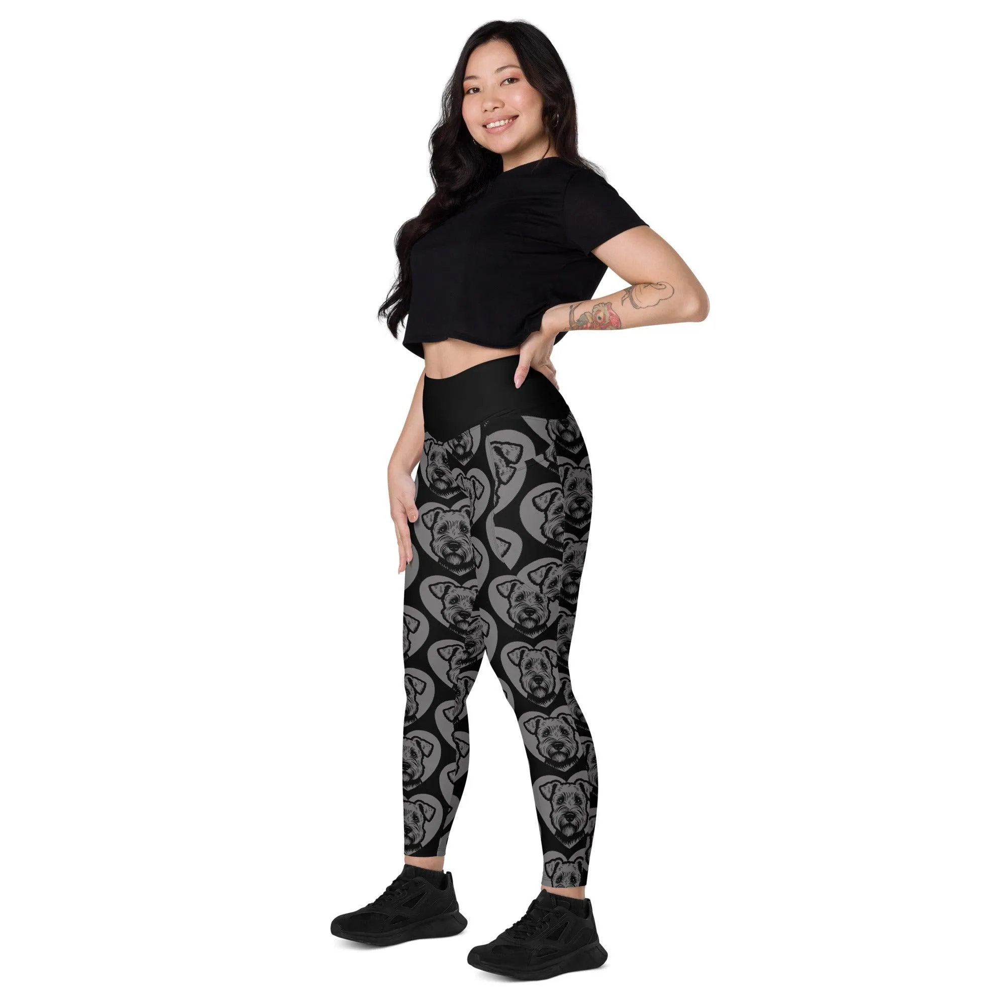 DOG BREED LEGGINGS with pockets - GLEN OF IMAAL TERRIER - HERTTAHOUND - grey