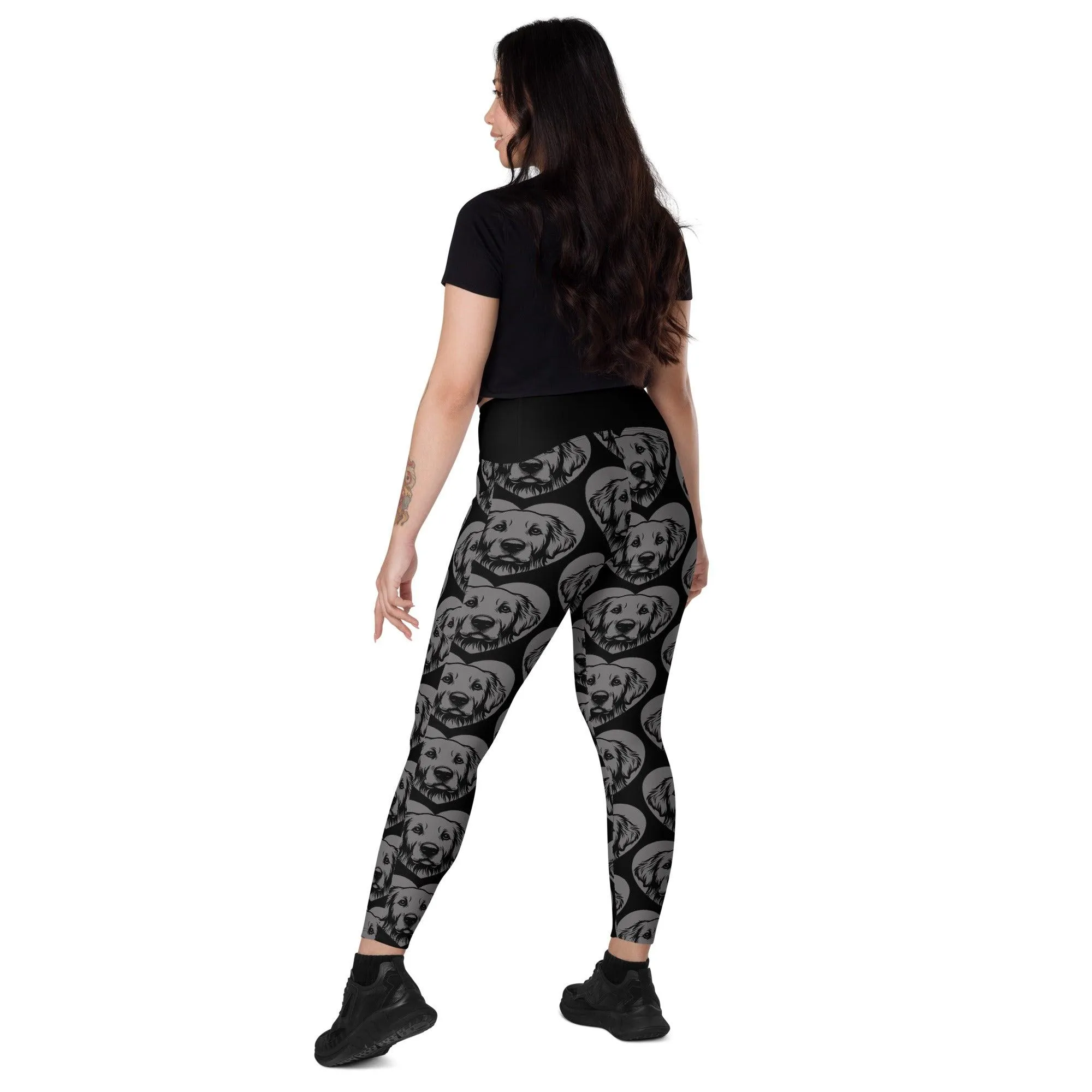 DOG BREED LEGGINGS with pockets - GOLDEN RETRIEVER - HERTTAHOUND - grey