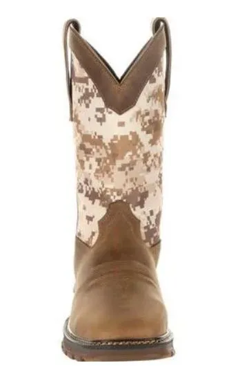 Durango Maverick Men's Brown Leather Steel Toe WP EH Pull-On Work Boot DDB0207