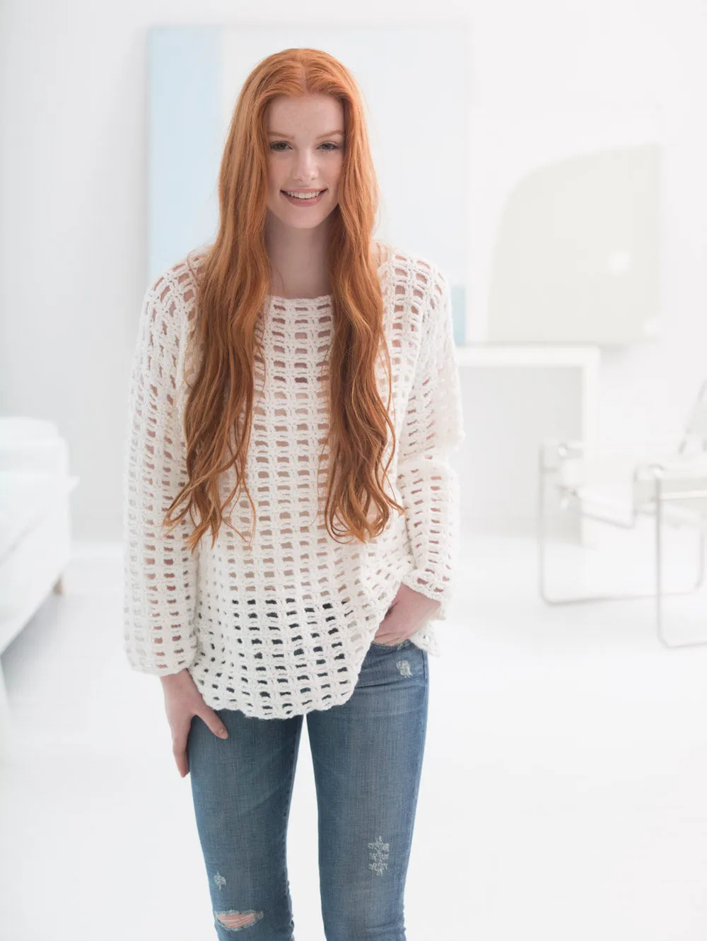Easy Mesh Pullover (Crochet)