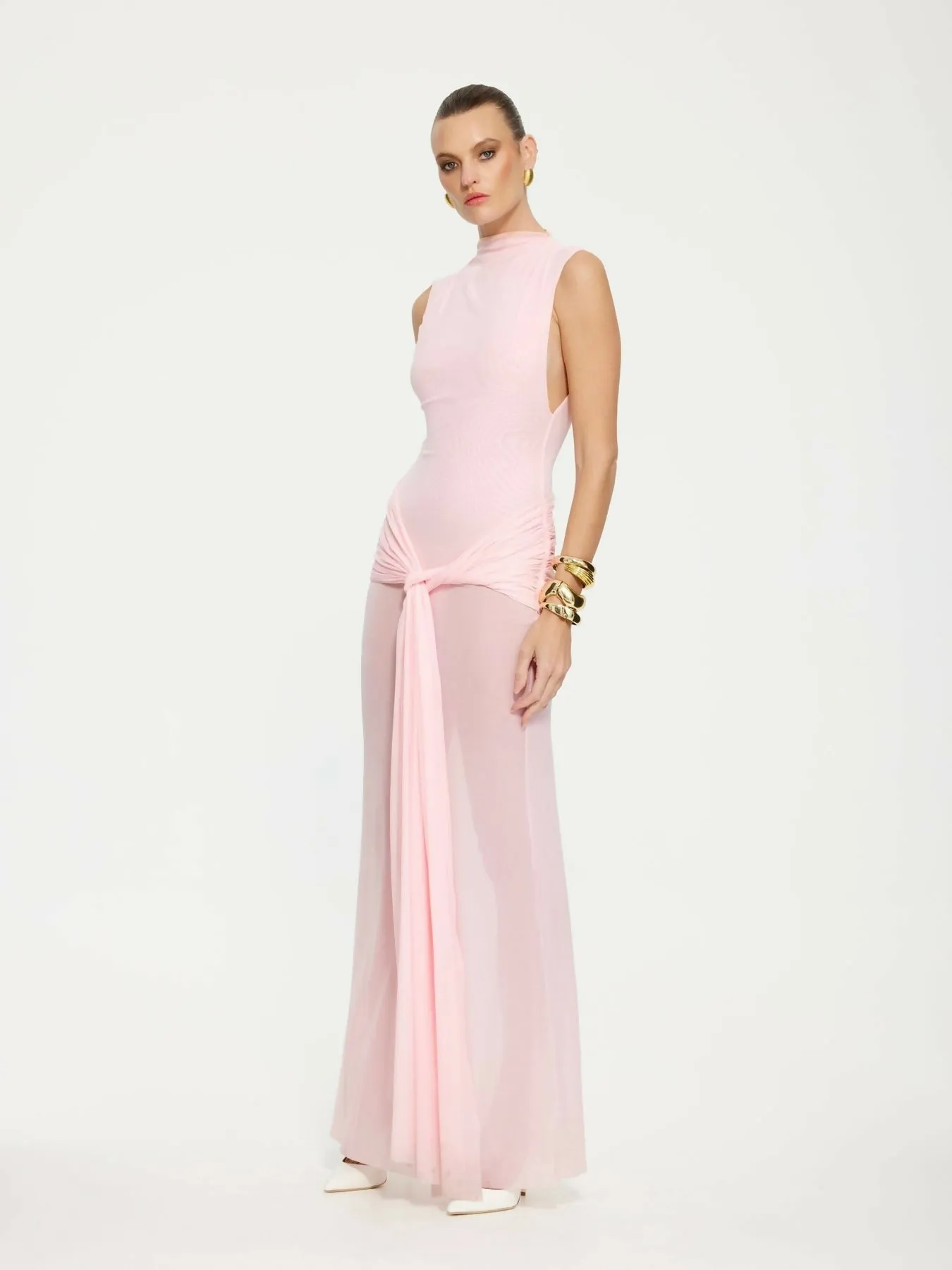 Effie Kats Roza Maxi Dress in Petal Pink Size 8