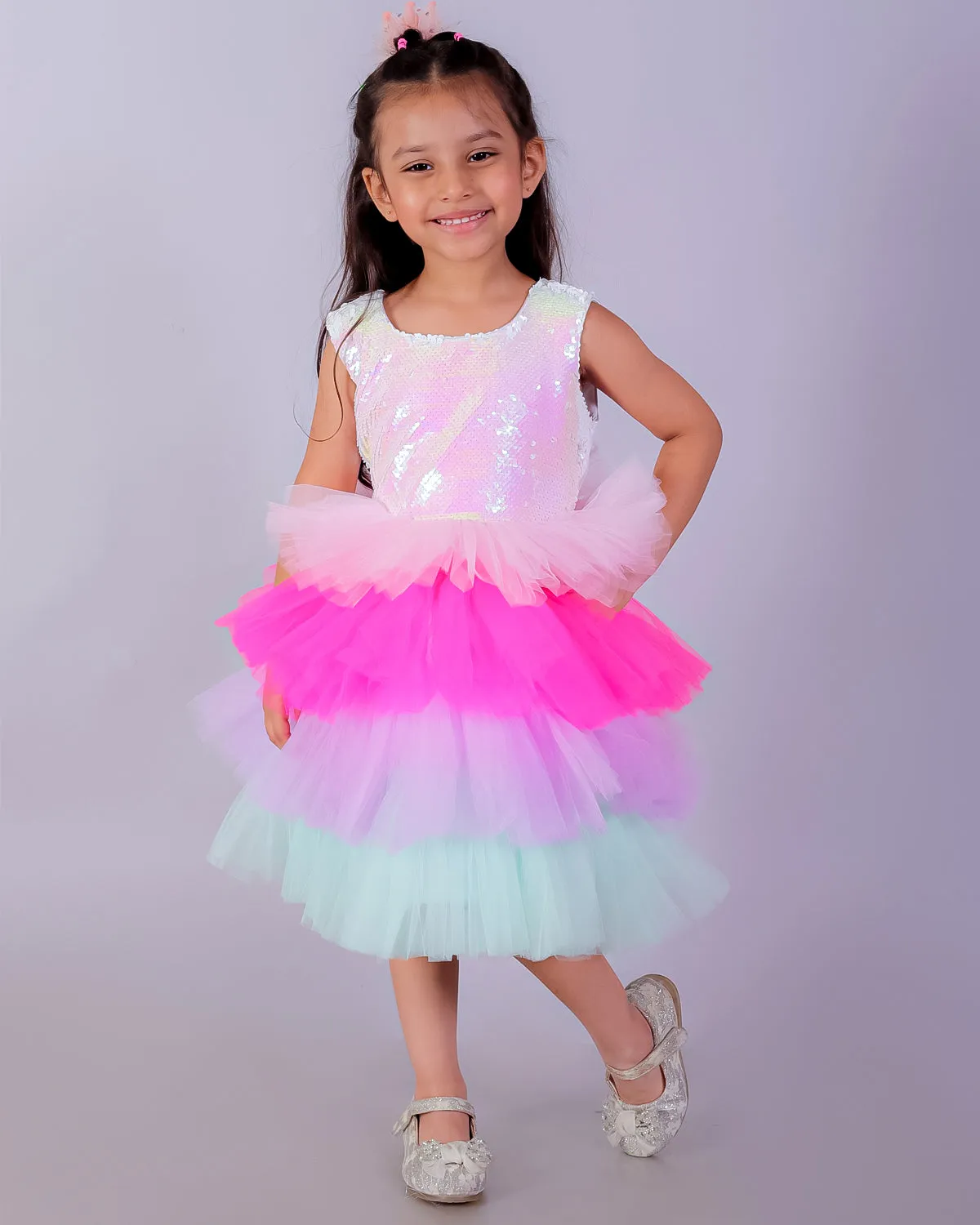 Enchanted Rainbow Girls Tulle Dress