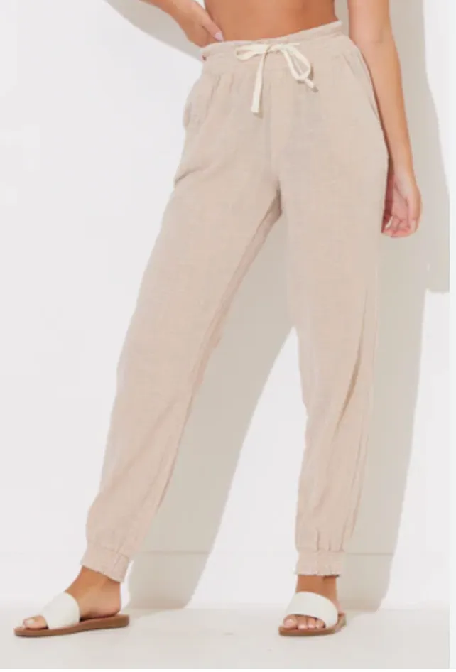 Endless Options Washed Texture Smocked Waist Jogger - Final Sale