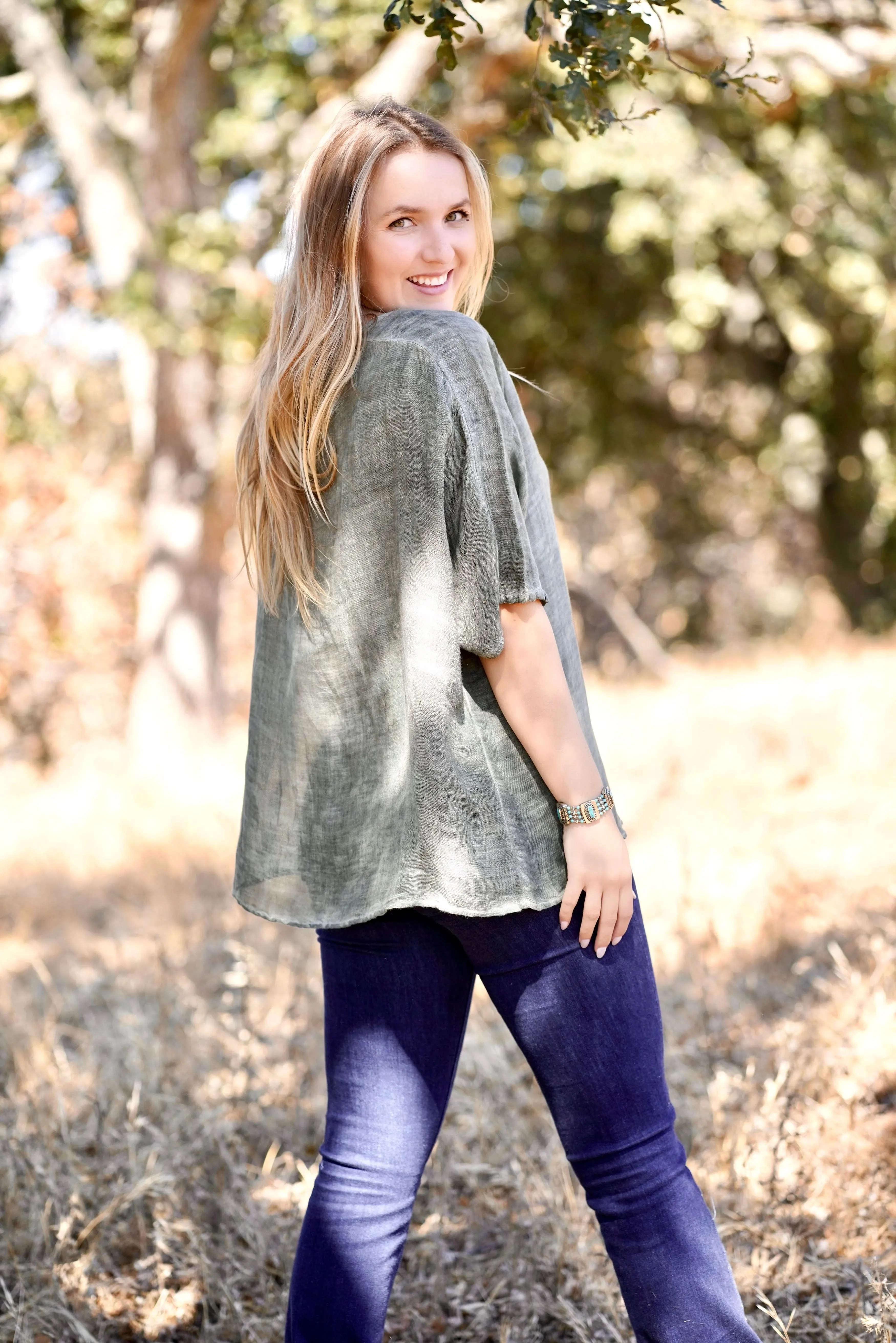 Everly Linen Blouse (Multiple Colors Inside)