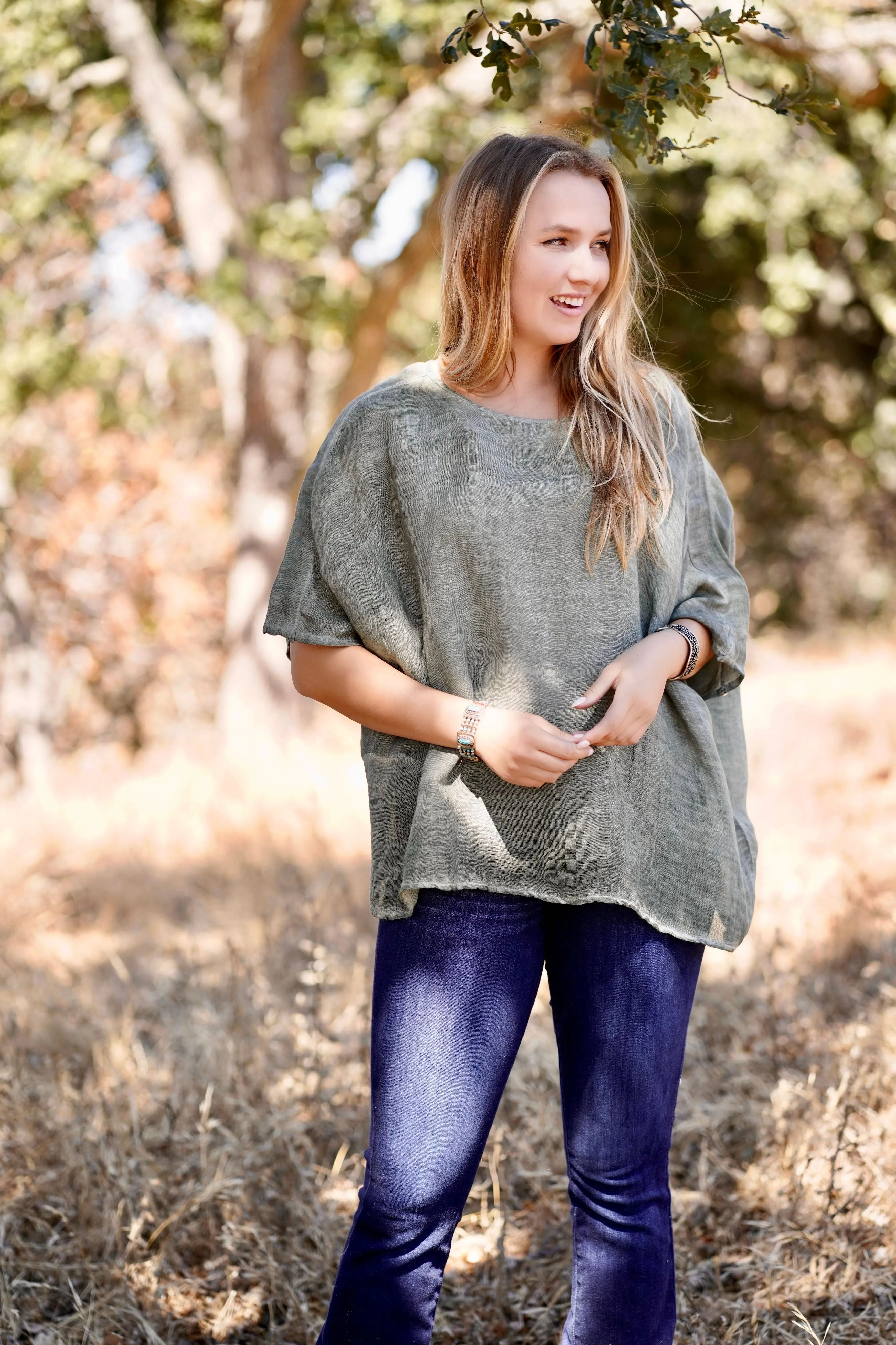 Everly Linen Blouse (Multiple Colors Inside)