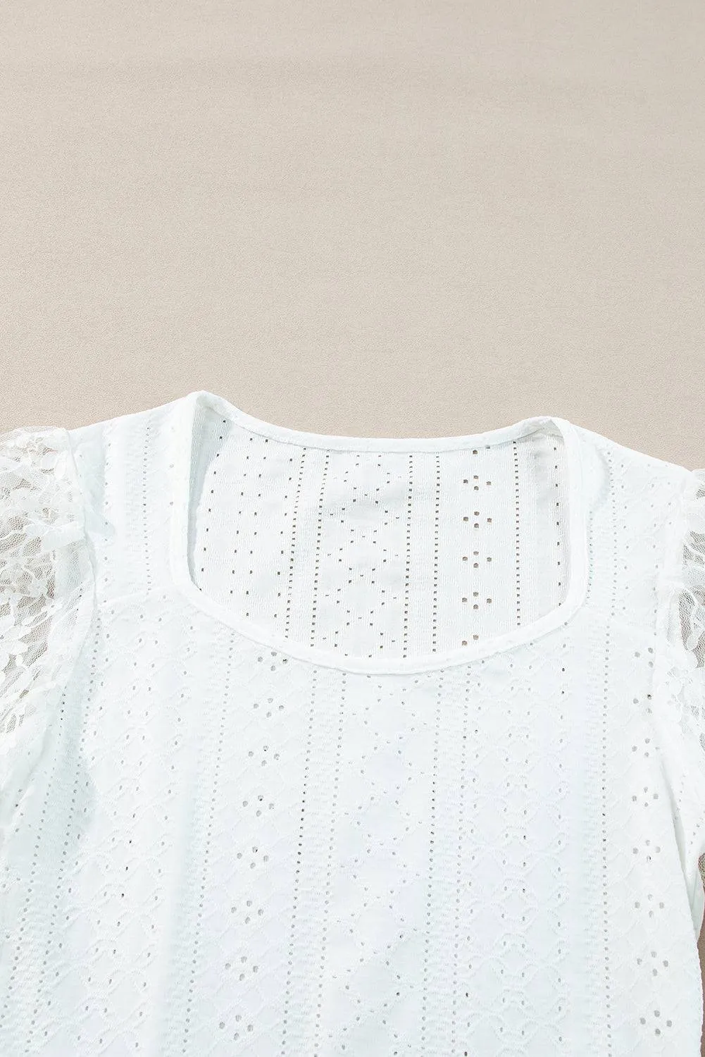 Eyelet Lace Long Sleeve Bodysuit