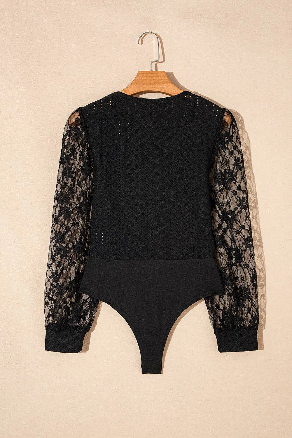 Eyelet Lace Long Sleeve Bodysuit