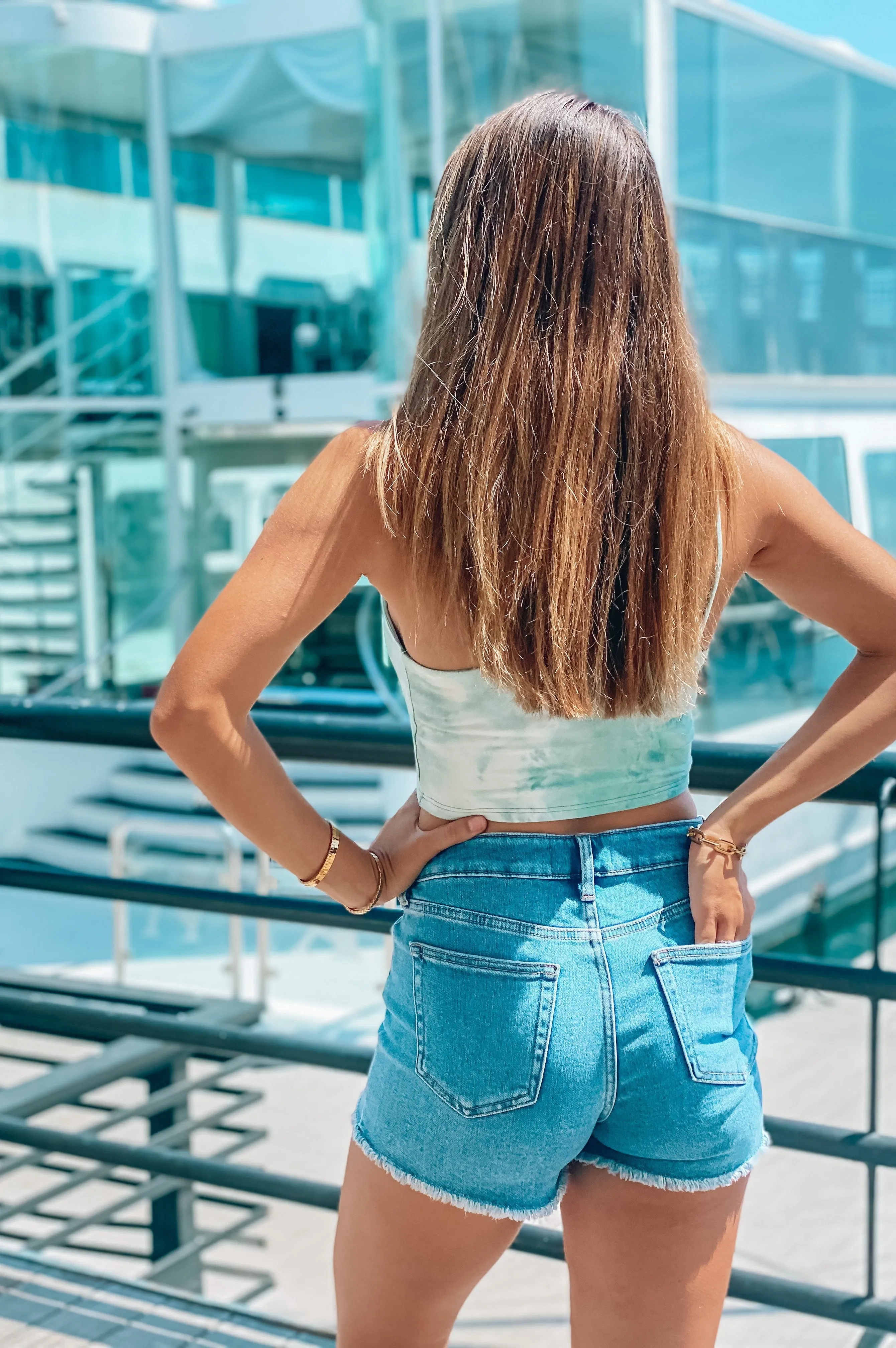 Fave High Rise Cutoffs Medium Denim
