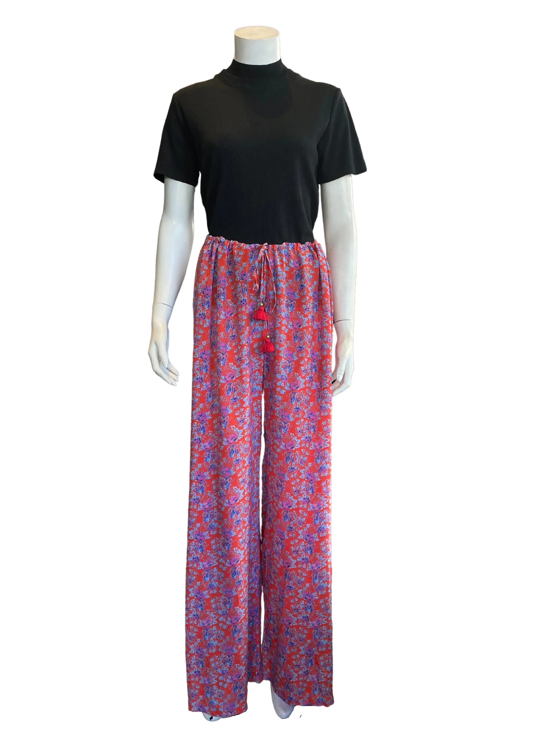 Figure Silk Drawstring Pants |XL|