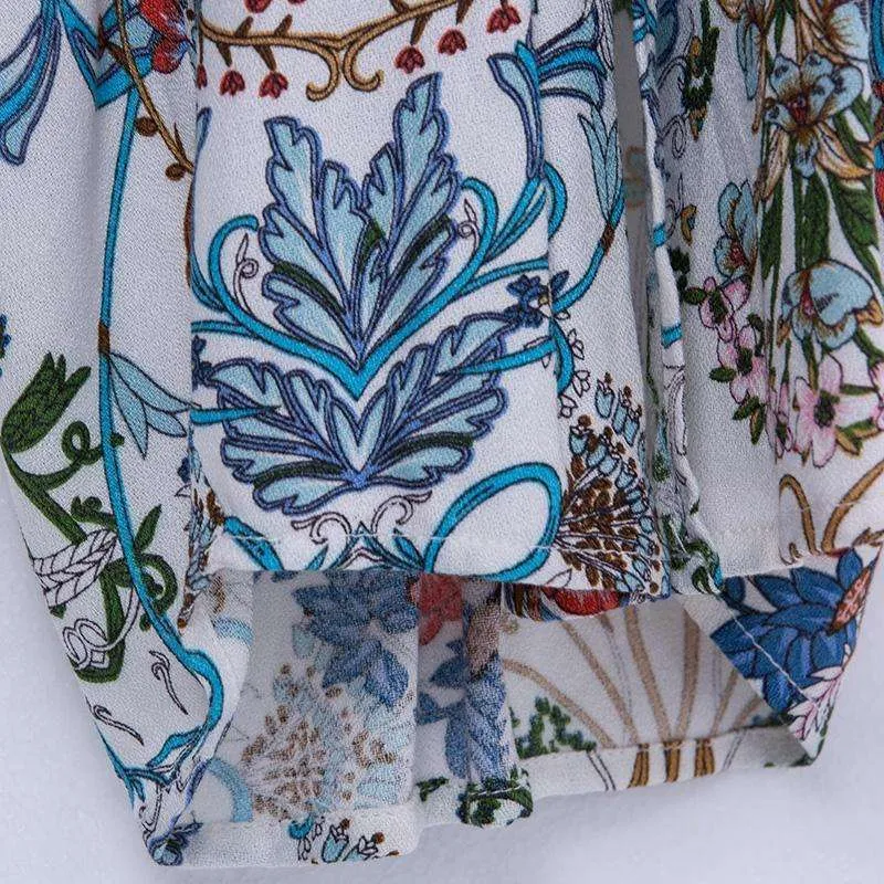 Floral Pleated Split Dress