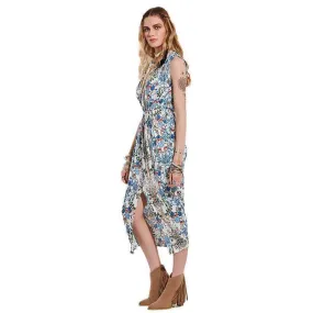Floral Pleated Split Dress