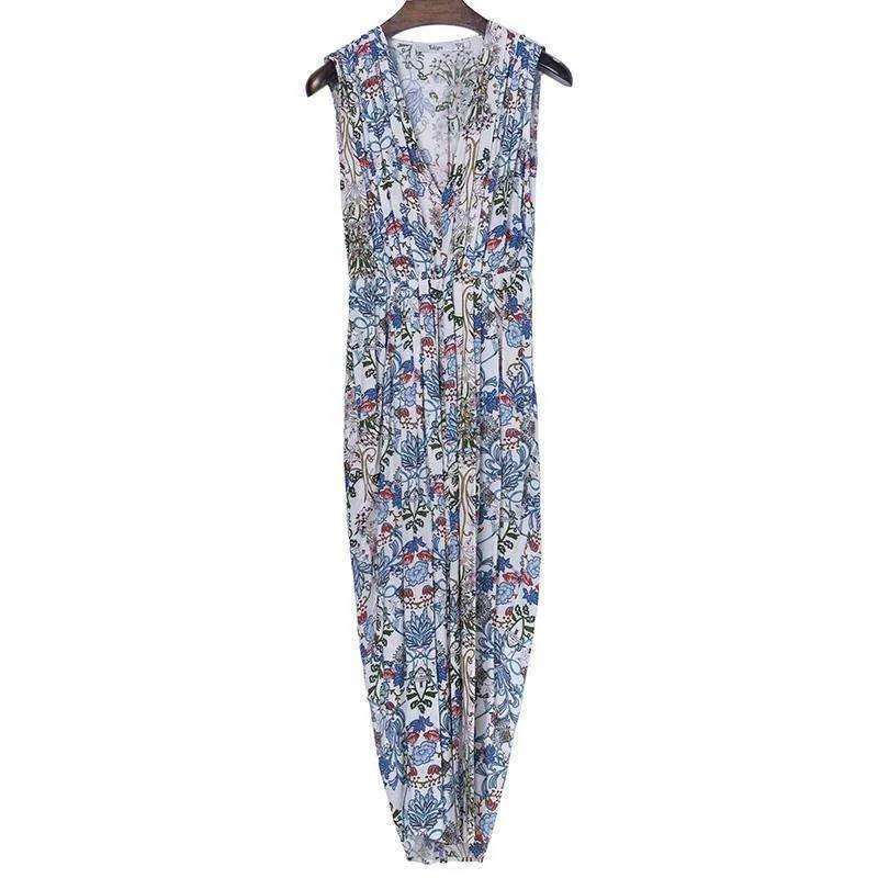 Floral Pleated Split Dress
