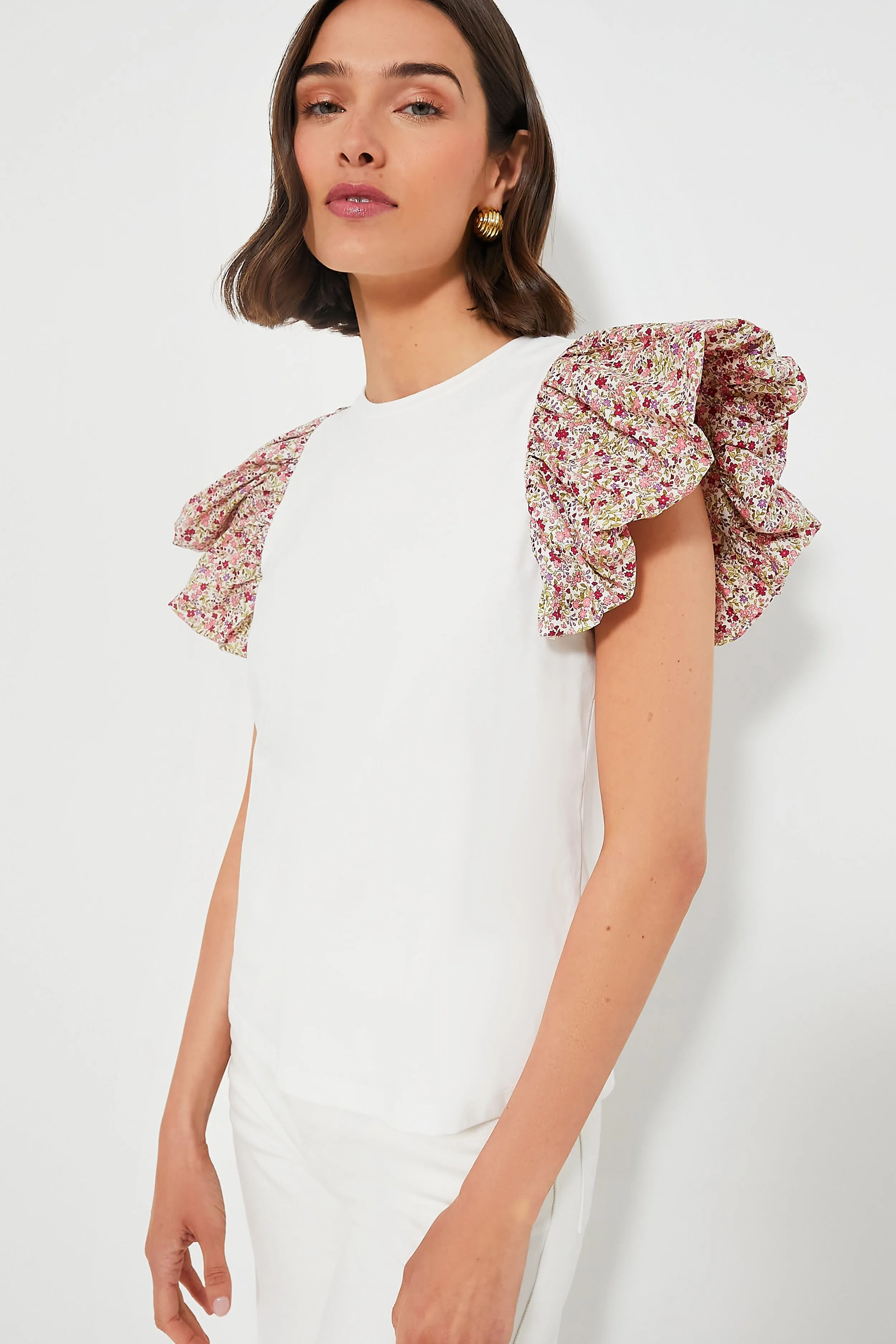 Floral Sleeve and White Shelby Tee