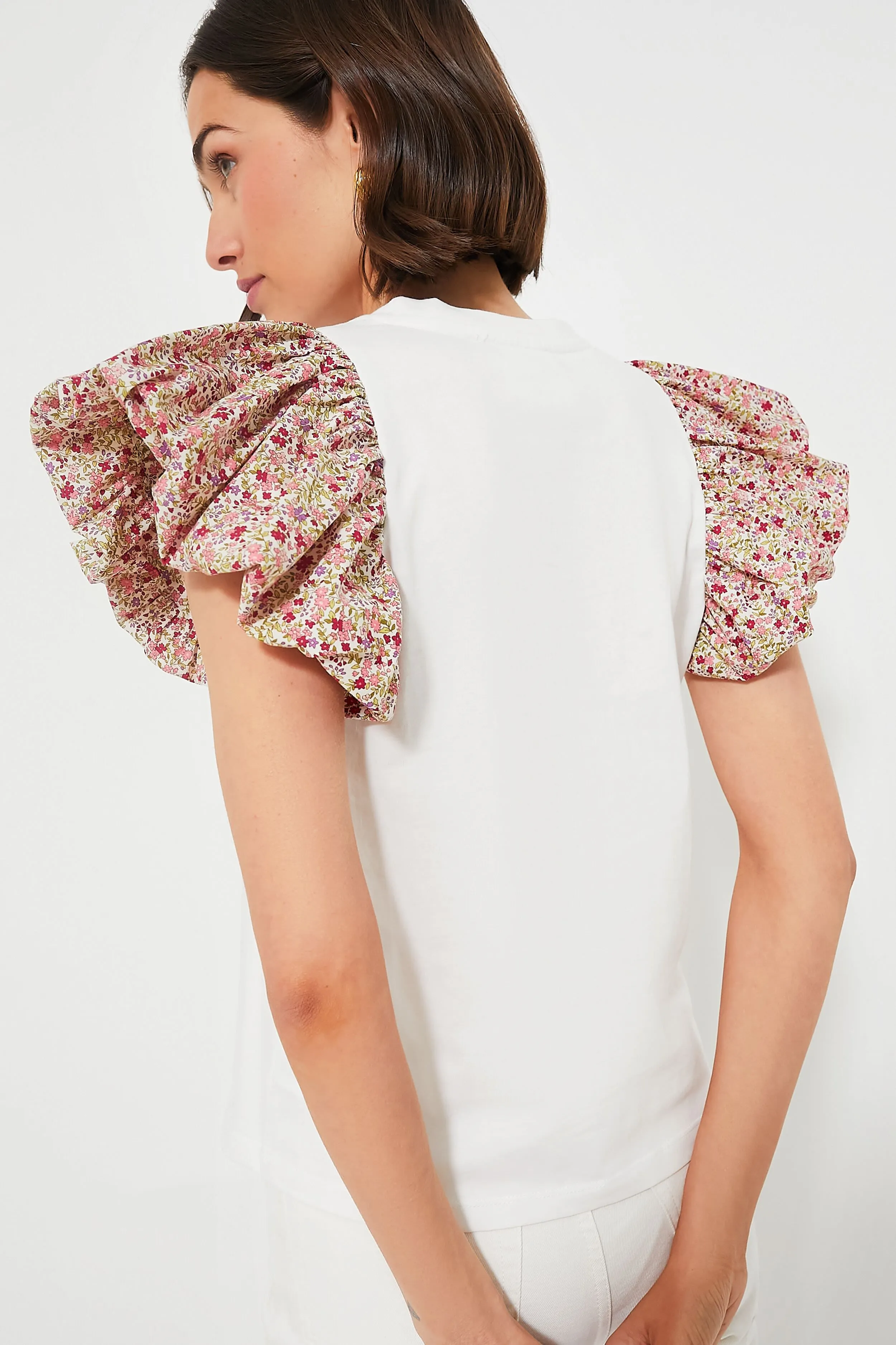 Floral Sleeve and White Shelby Tee