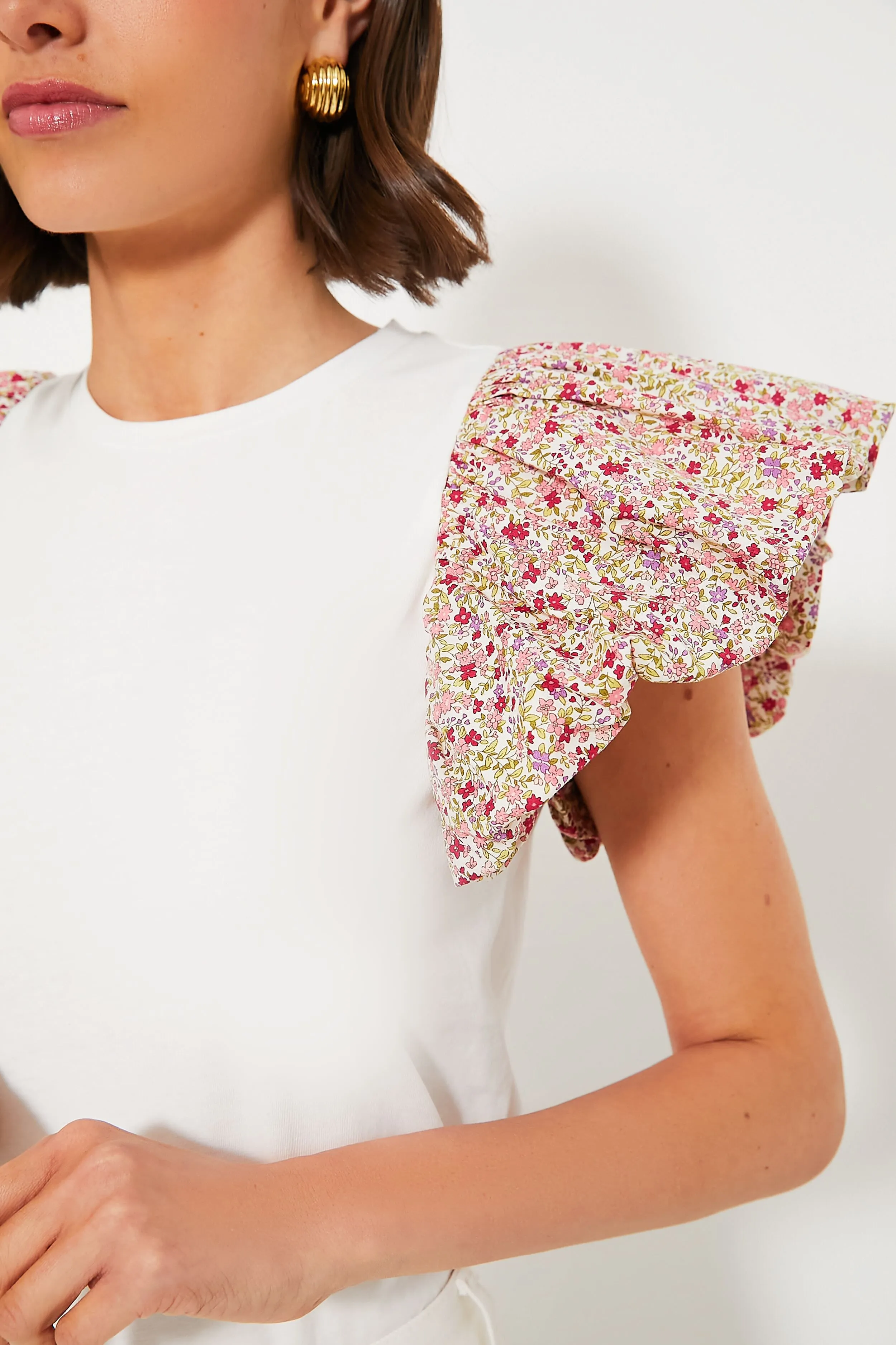 Floral Sleeve and White Shelby Tee
