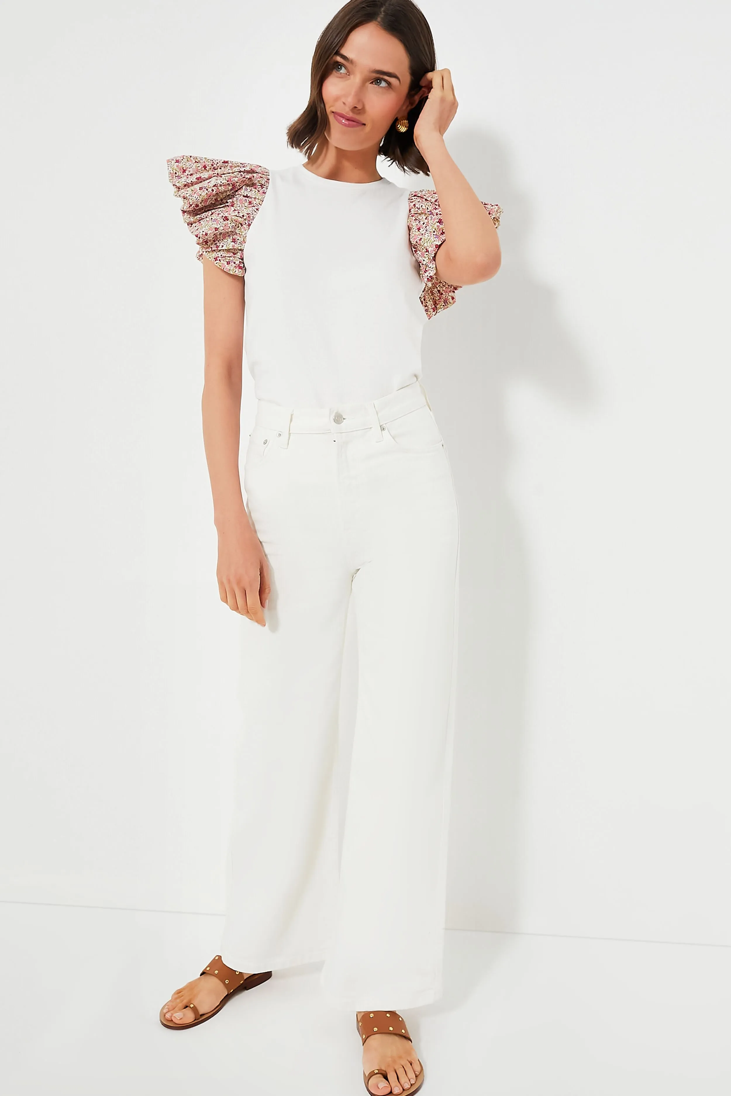 Floral Sleeve and White Shelby Tee