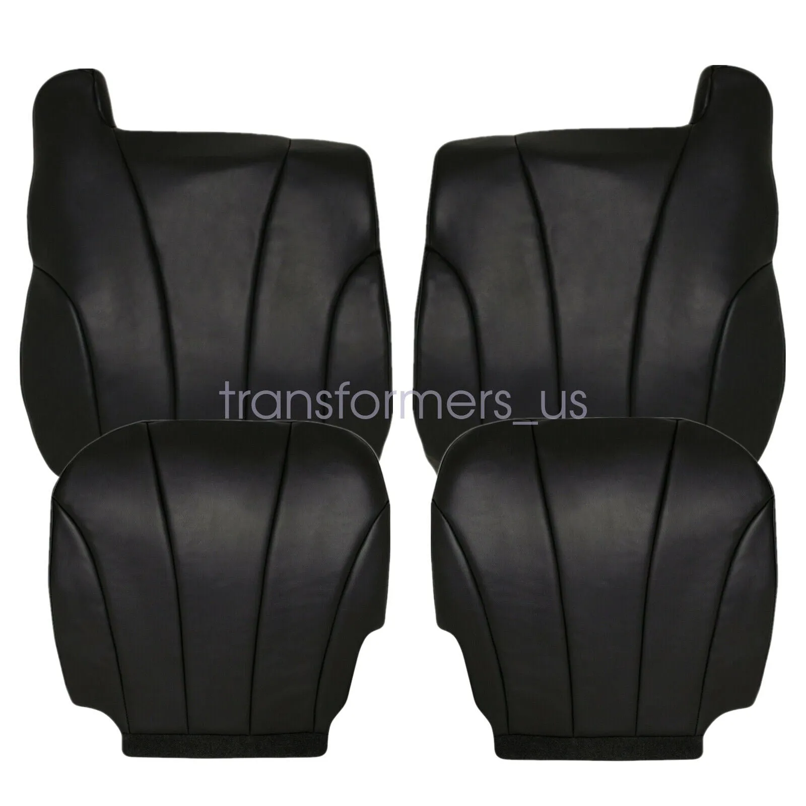 For 1999-2002 Chevy Silverado Driver & Passenger Bottom & Top Leather Seat Cover