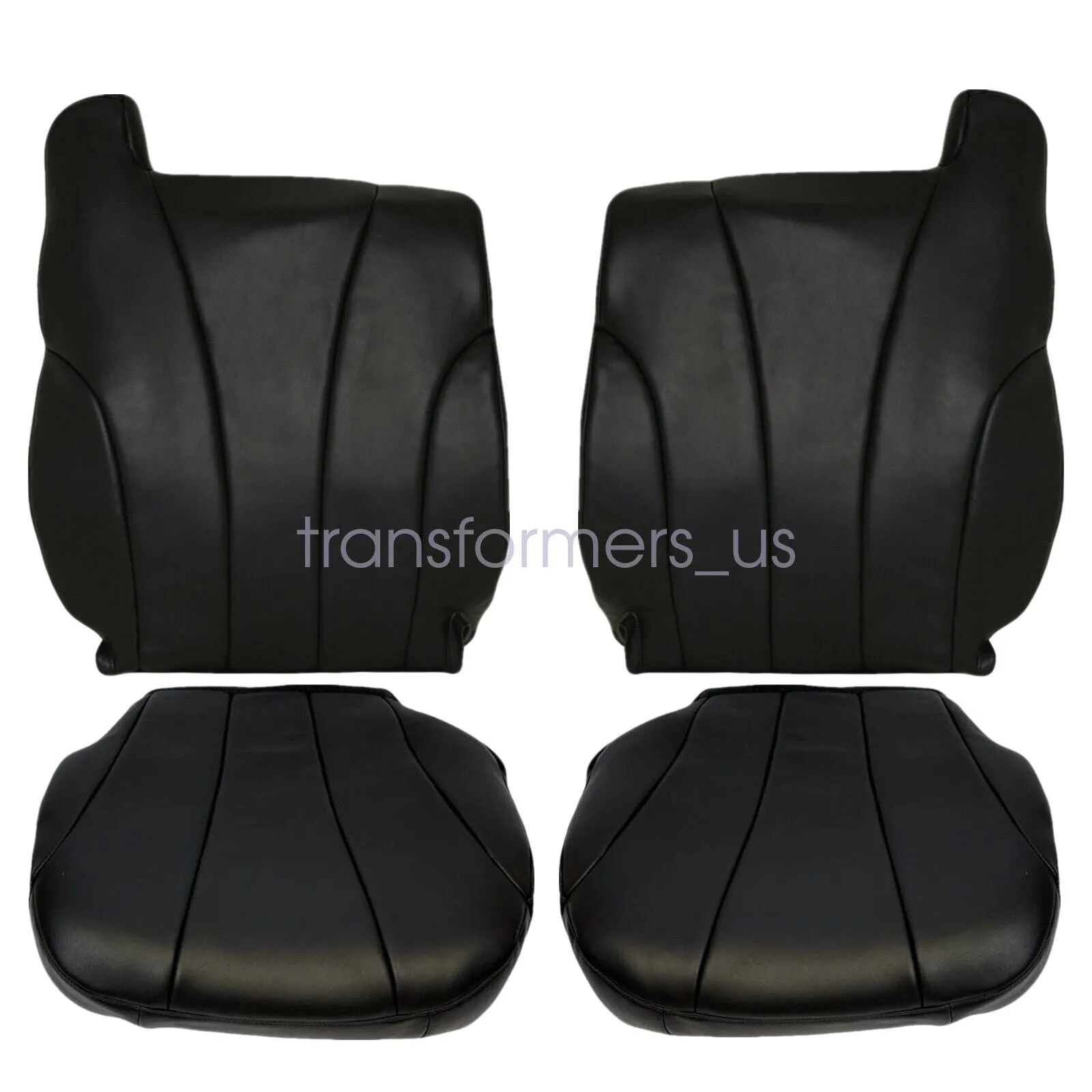 For 1999-2002 Chevy Silverado Driver & Passenger Bottom & Top Leather Seat Cover