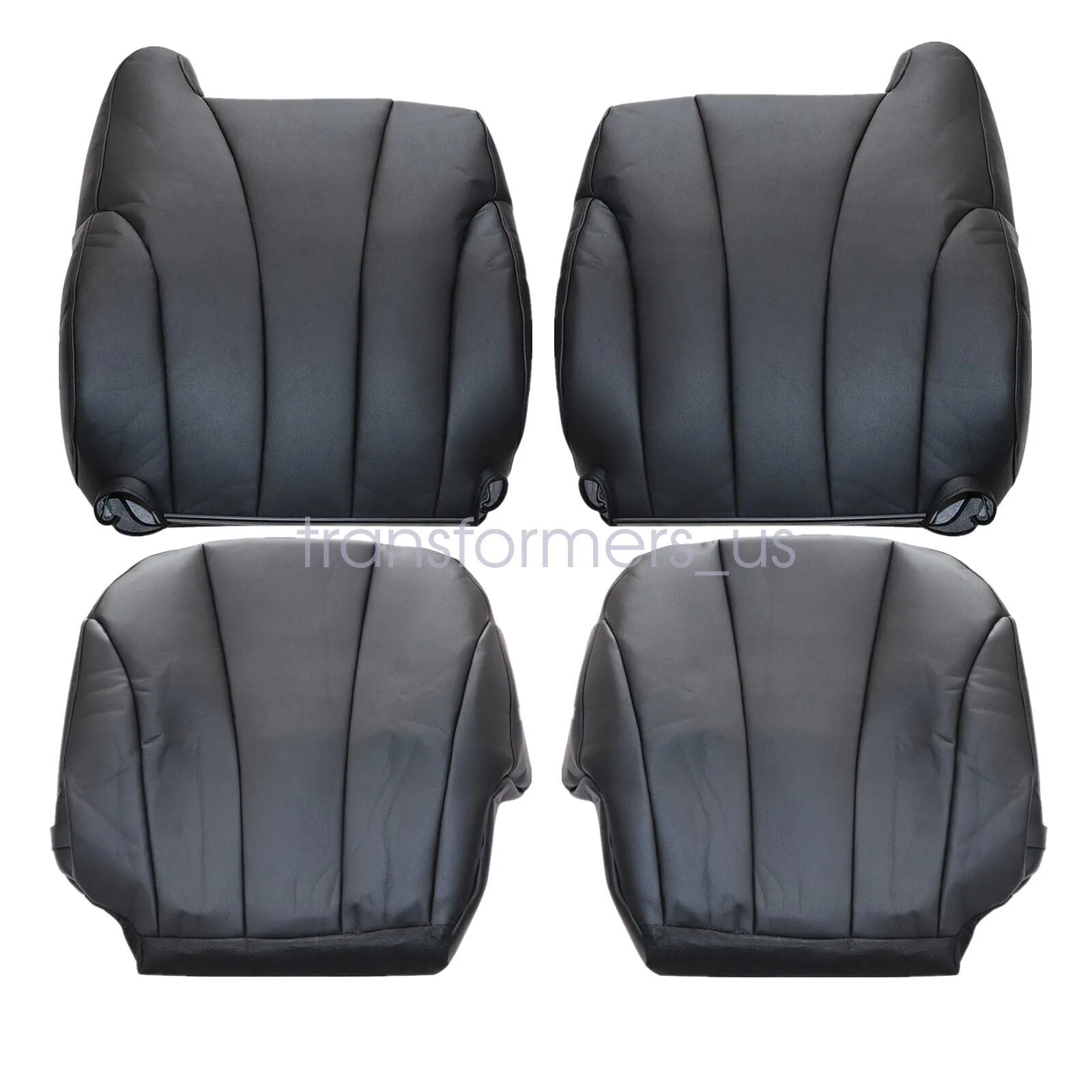 For 1999-2002 Chevy Silverado Driver & Passenger Bottom & Top Leather Seat Cover