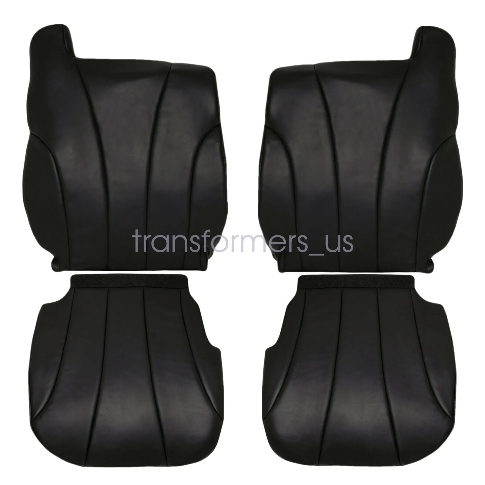 For 1999-2002 Chevy Silverado Driver & Passenger Bottom & Top Leather Seat Cover