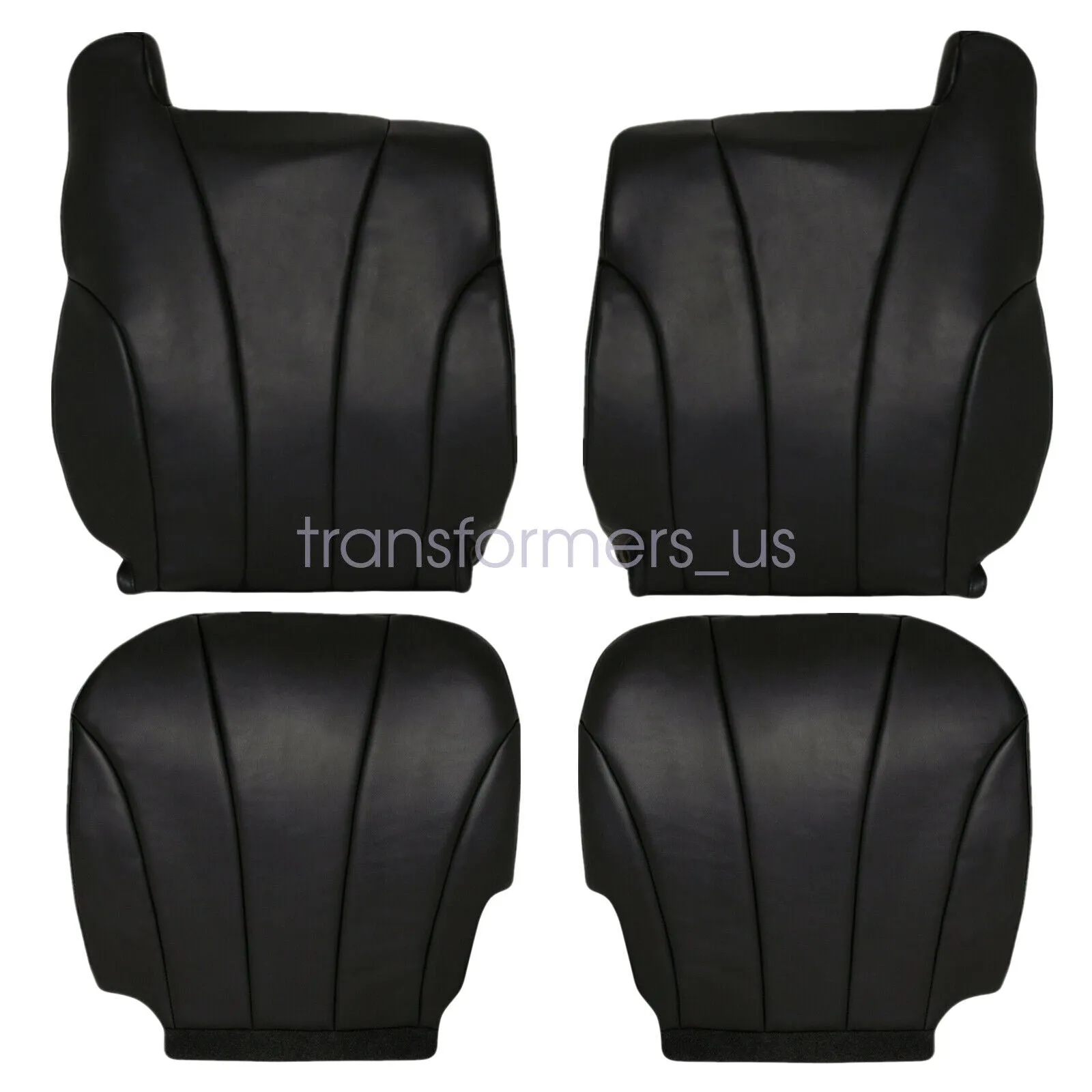 For 1999-2002 Chevy Silverado Driver & Passenger Bottom & Top Leather Seat Cover