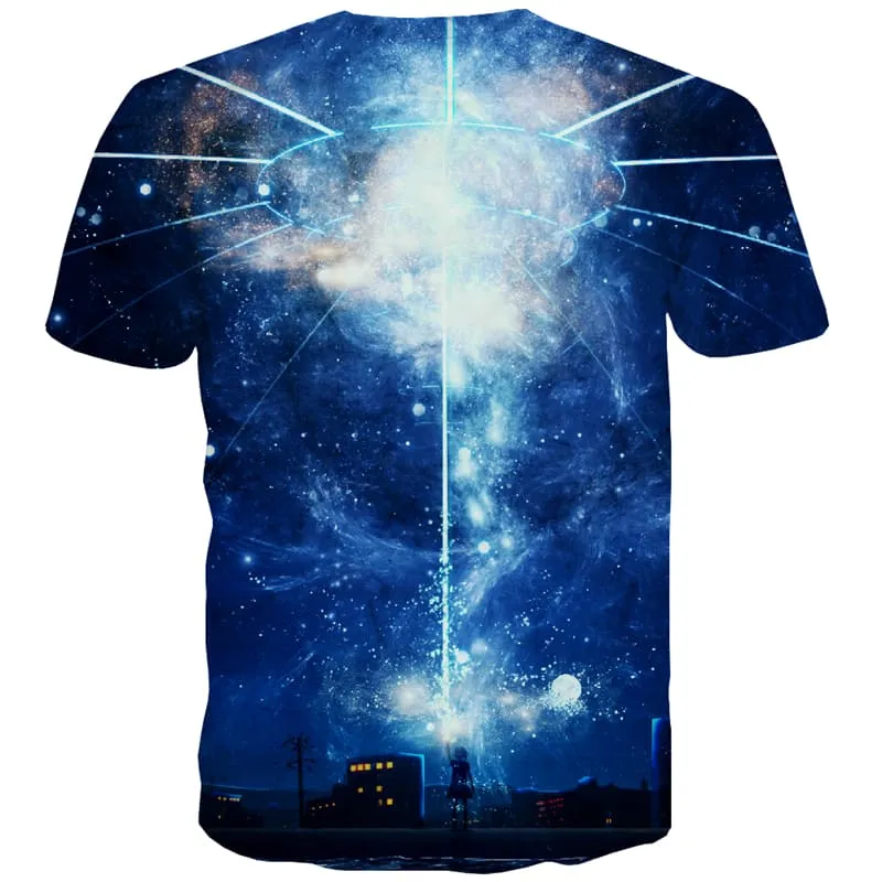 Galaxy T shirts Men Space Tshirts Novelty Universe Tshirt Anime Aurora T shirts Funny