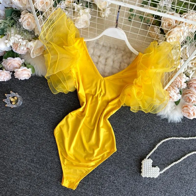 Garima In Our Organza Butterfly Sleeve Bodysuit