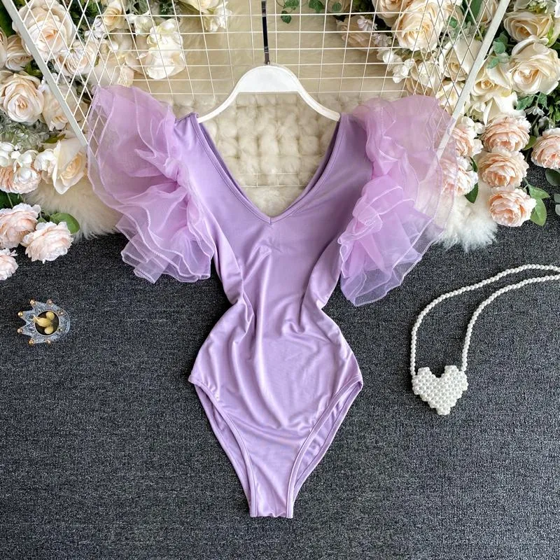 Garima In Our Organza Butterfly Sleeve Bodysuit