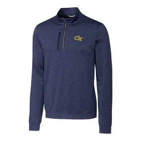 Georgia Tech Yellow Jackets Cutter & Buck Stealth Heathered Quarter Zip Pullover