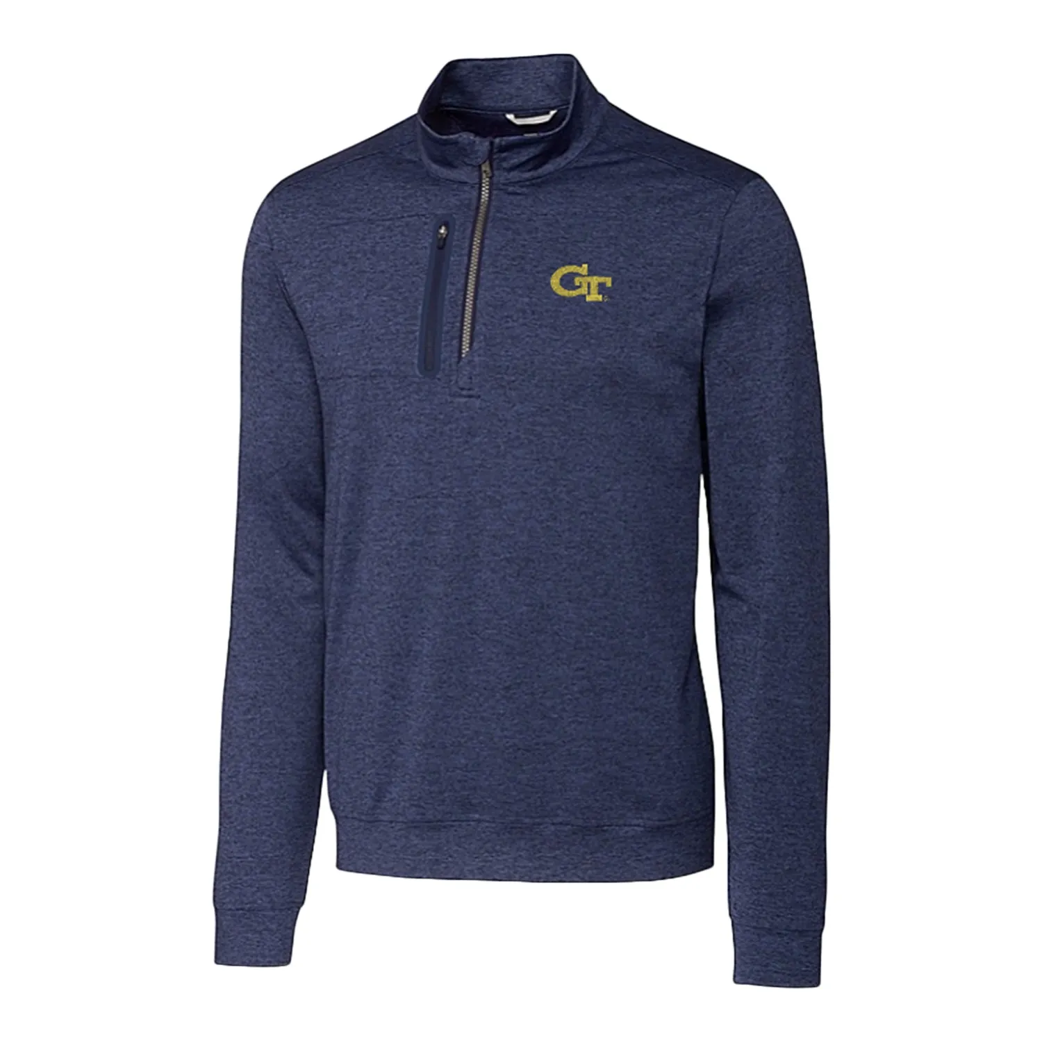 Georgia Tech Yellow Jackets Cutter & Buck Stealth Heathered Quarter Zip Pullover