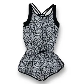Girls Athletic Works Size 6/6X Black & White Animal Print Performance Romper