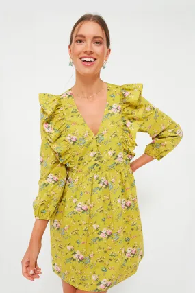 Green Floral Ruffle Reese Mini Dress