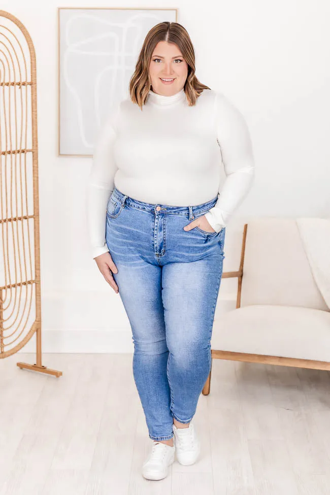 Hit Or Miss Ivory Mock Neck Bodysuit FINAL SALE
