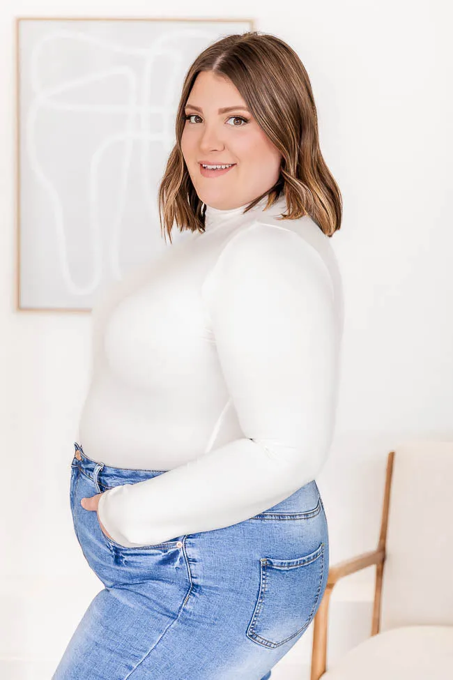 Hit Or Miss Ivory Mock Neck Bodysuit FINAL SALE