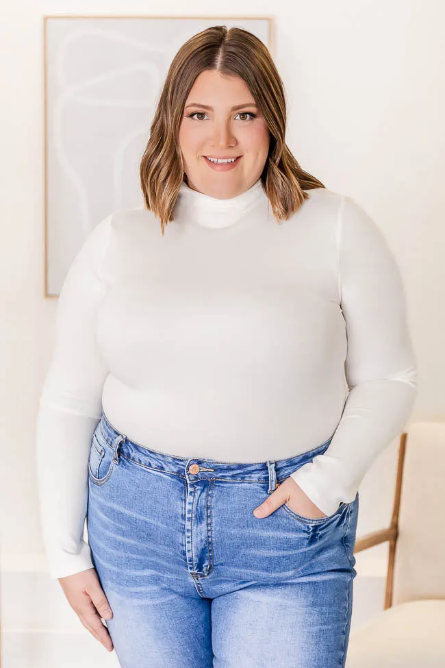 Hit Or Miss Ivory Mock Neck Bodysuit FINAL SALE