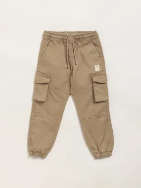 HOP Kids Beige Cargo Joggers
